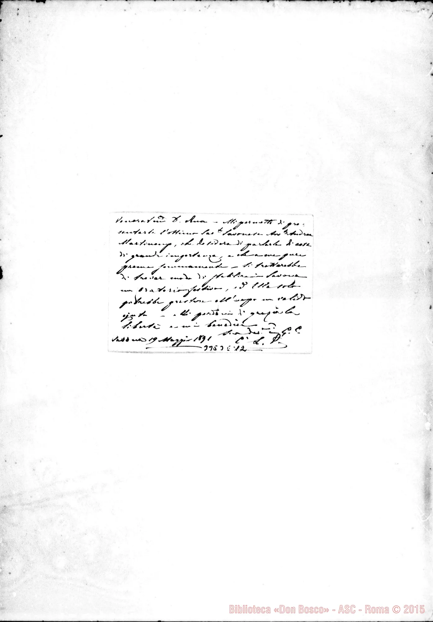 Fotogramma E 12 — Can. Leopoldo Ponzone-Don Rua. Savona, 19-05-1891