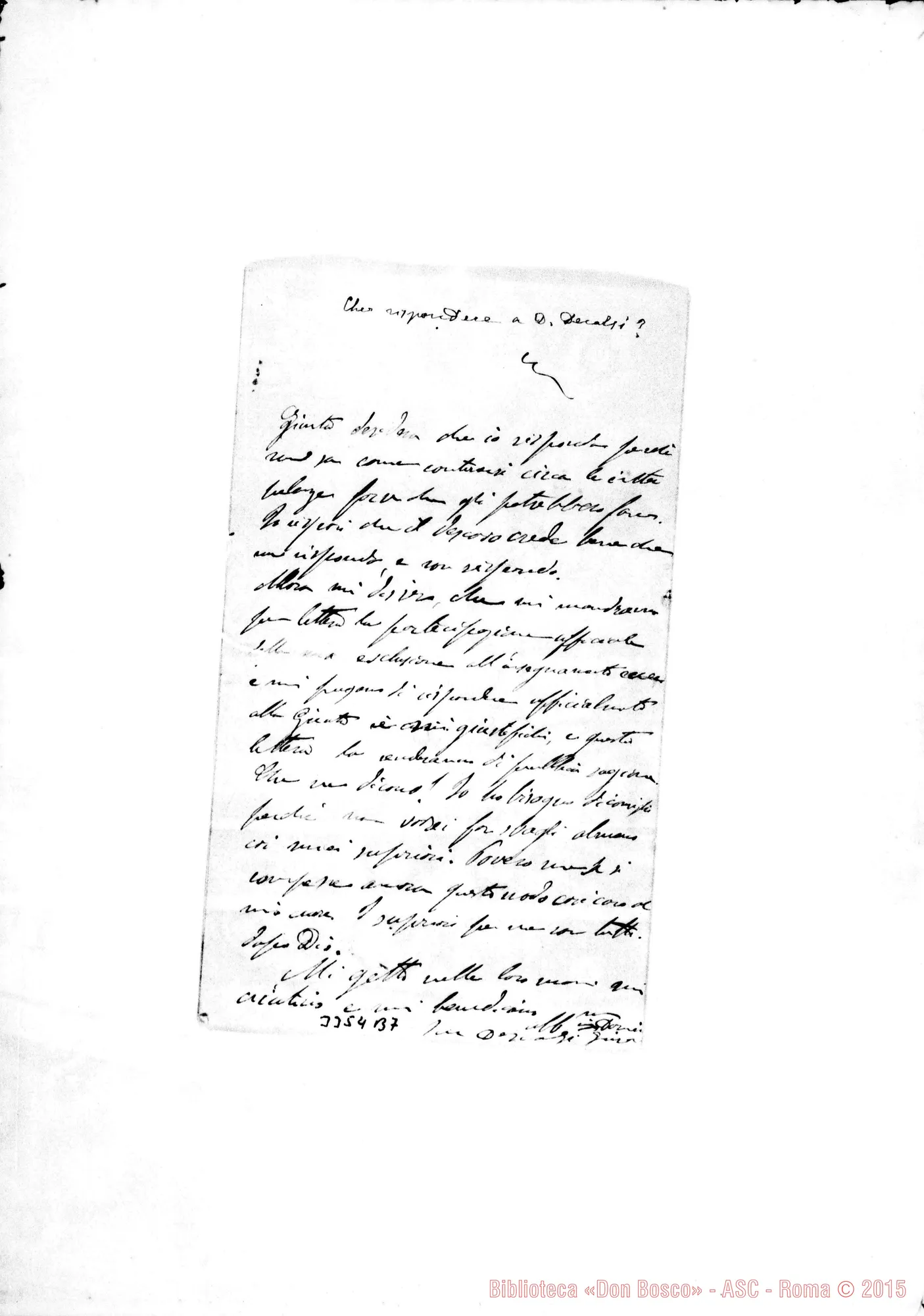 Fotogramma B 7 — Don Giuseppe Descalzi: dicembre 1896