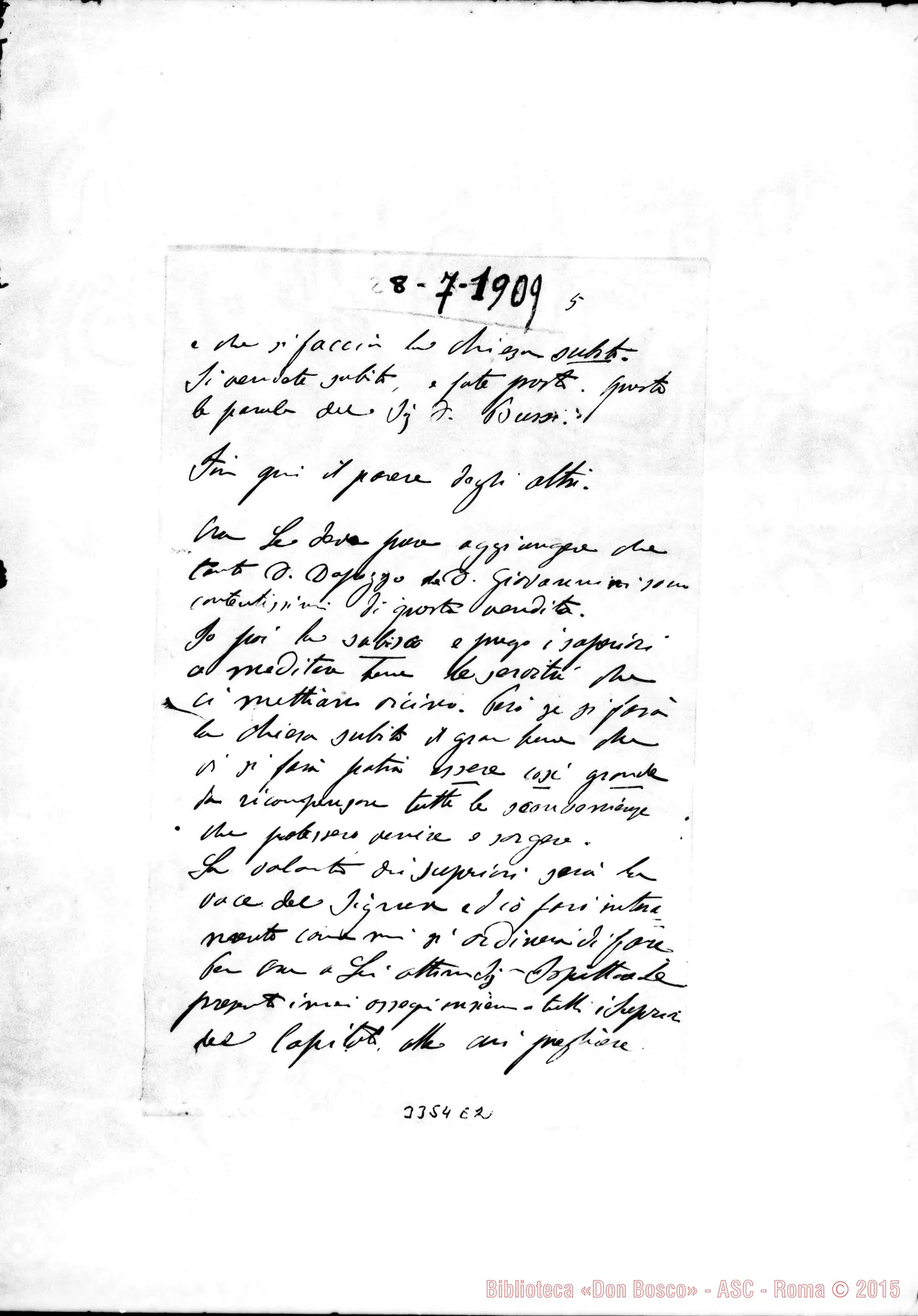 Fotogramma E 2 — Don Descalzi Giuseppe-Ispettore. Savona, 28-07-1909