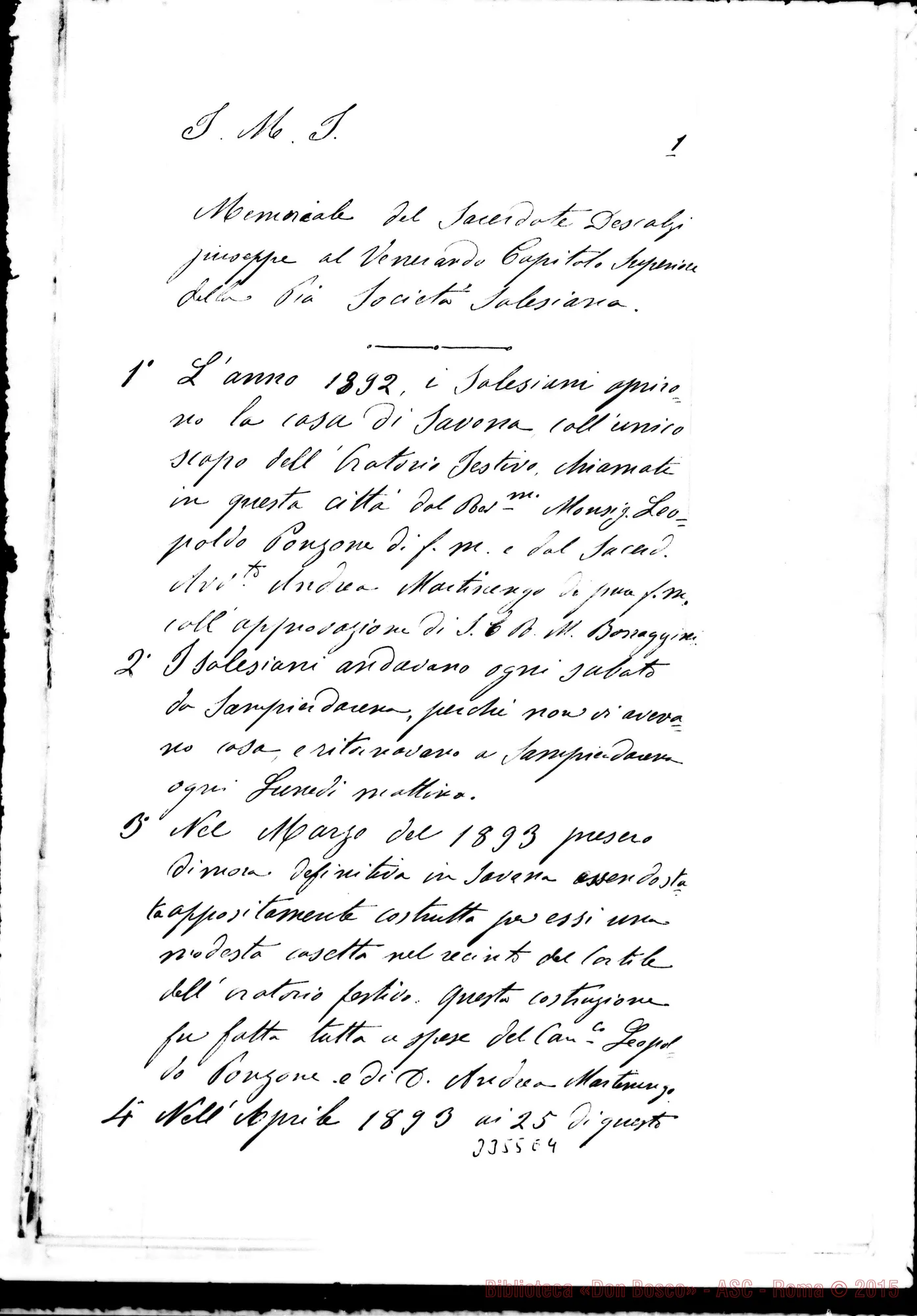 Fotogramma E 4 — Don Descalzi Giuseppe: memoriale, il 7-11-1902