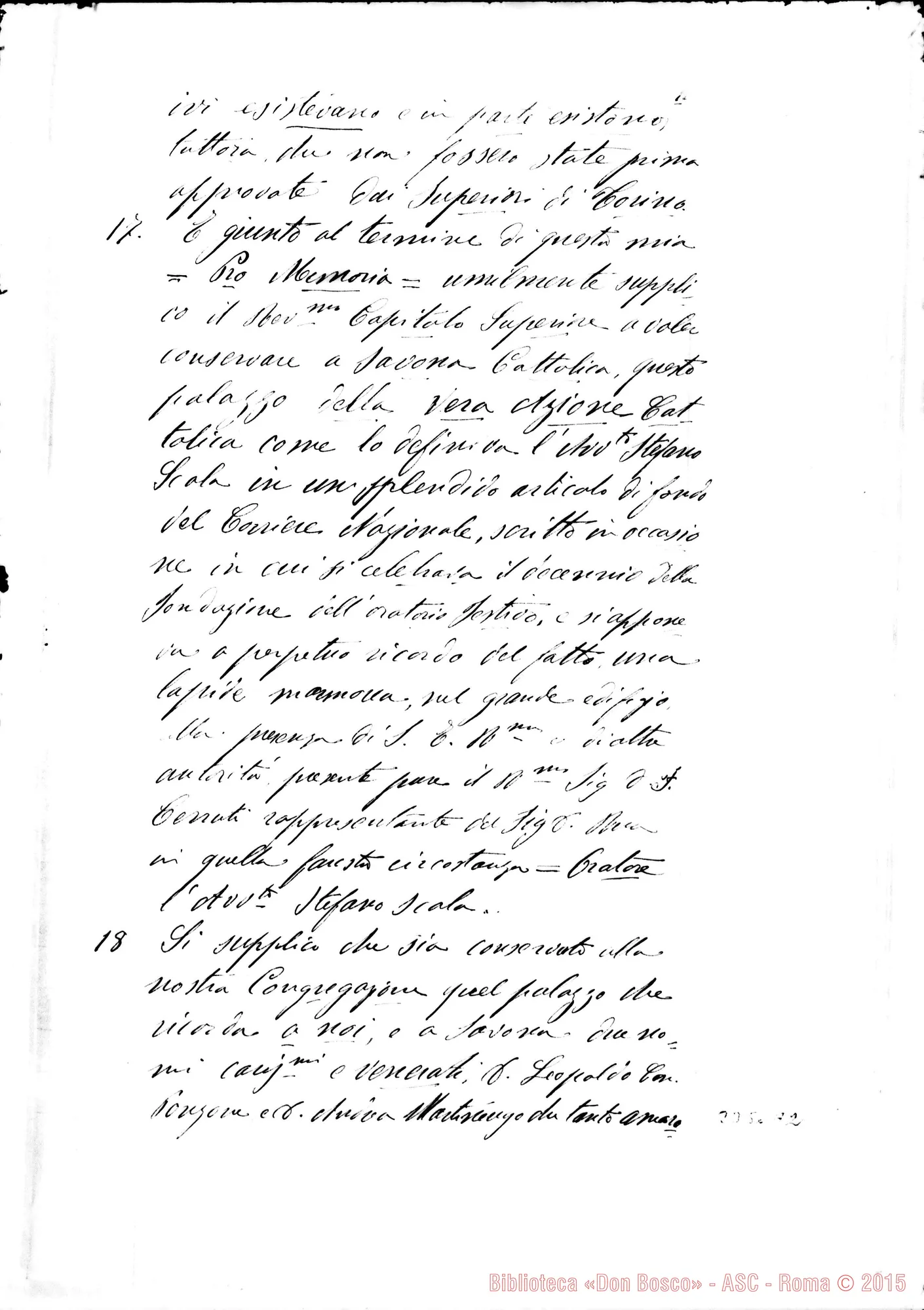 Fotogramma A 2 — Don Descalzi Giuseppe: memoriale, il 7-11-1902