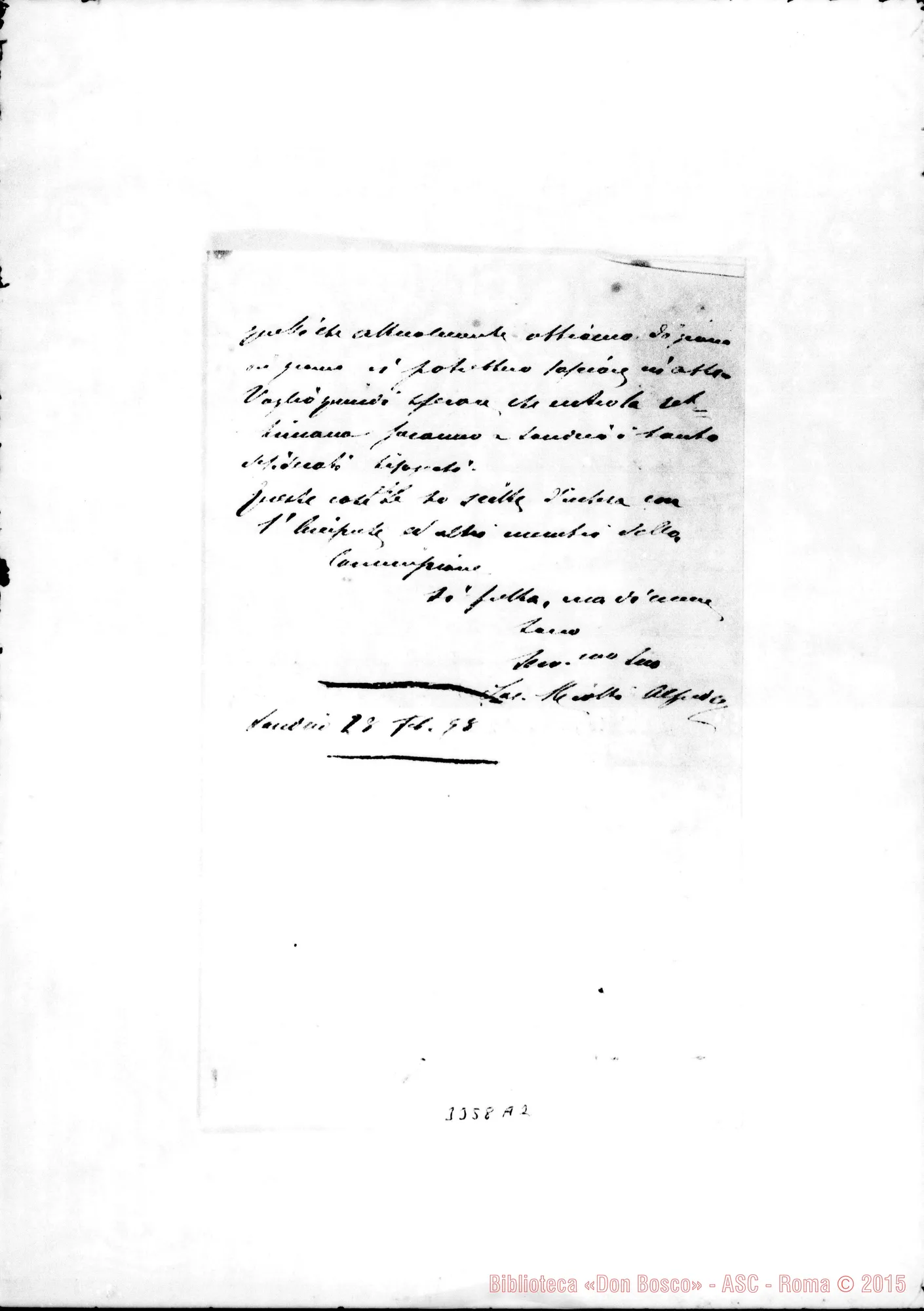 Fotogramma A 2 — Don Alfredo Miotti-Don Belmonte. Sondrio, 28-02-1898