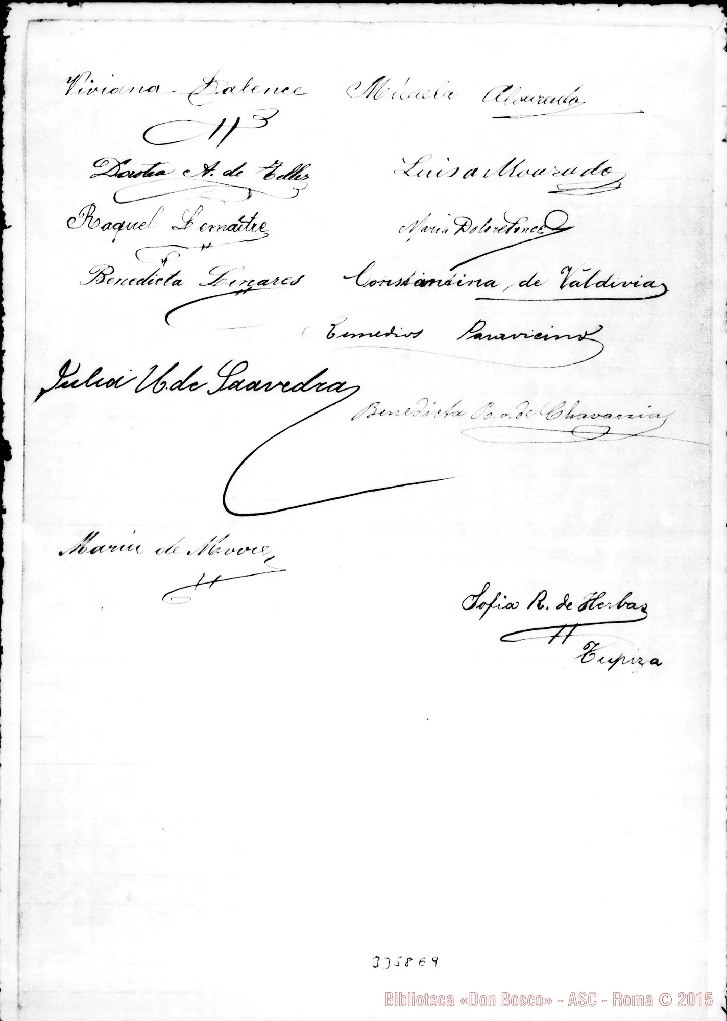 Fotogramma E 9 — Cooperatori E cooperatrici A Don Rua. Sucre, 30-03-1907