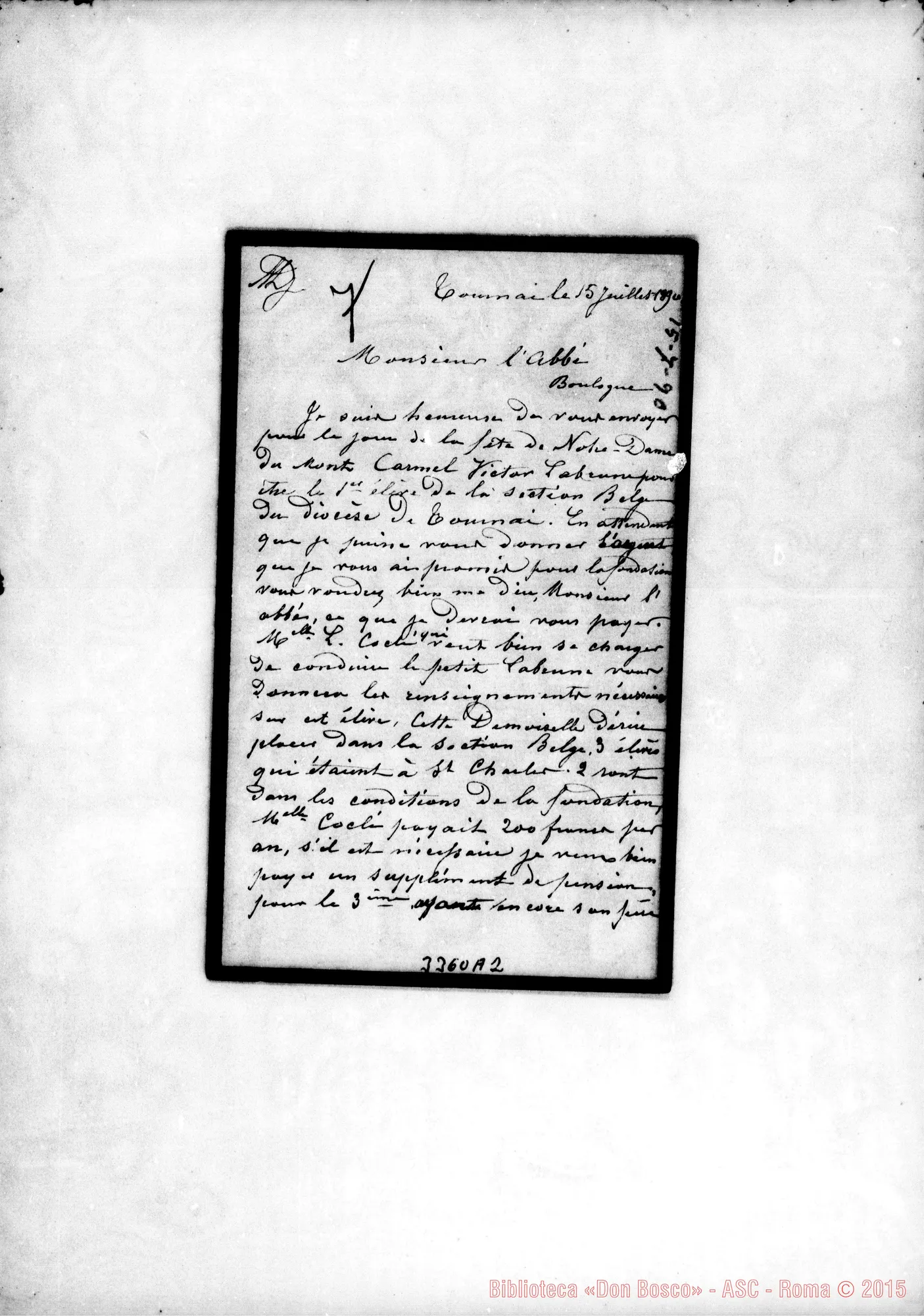 Fotogramma A 2 — M.lle Verdure-Monsieur l’Abbé. Tournai, 15-07-1890