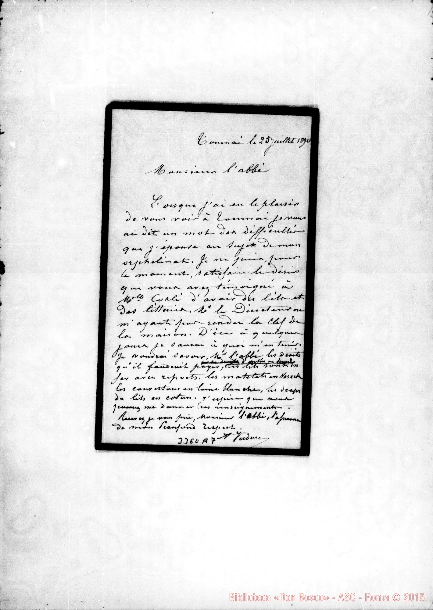 Fotogramma A 7 — M.lle Verdure-Monsieur l’Abbé. Tournai, 25-07-1890