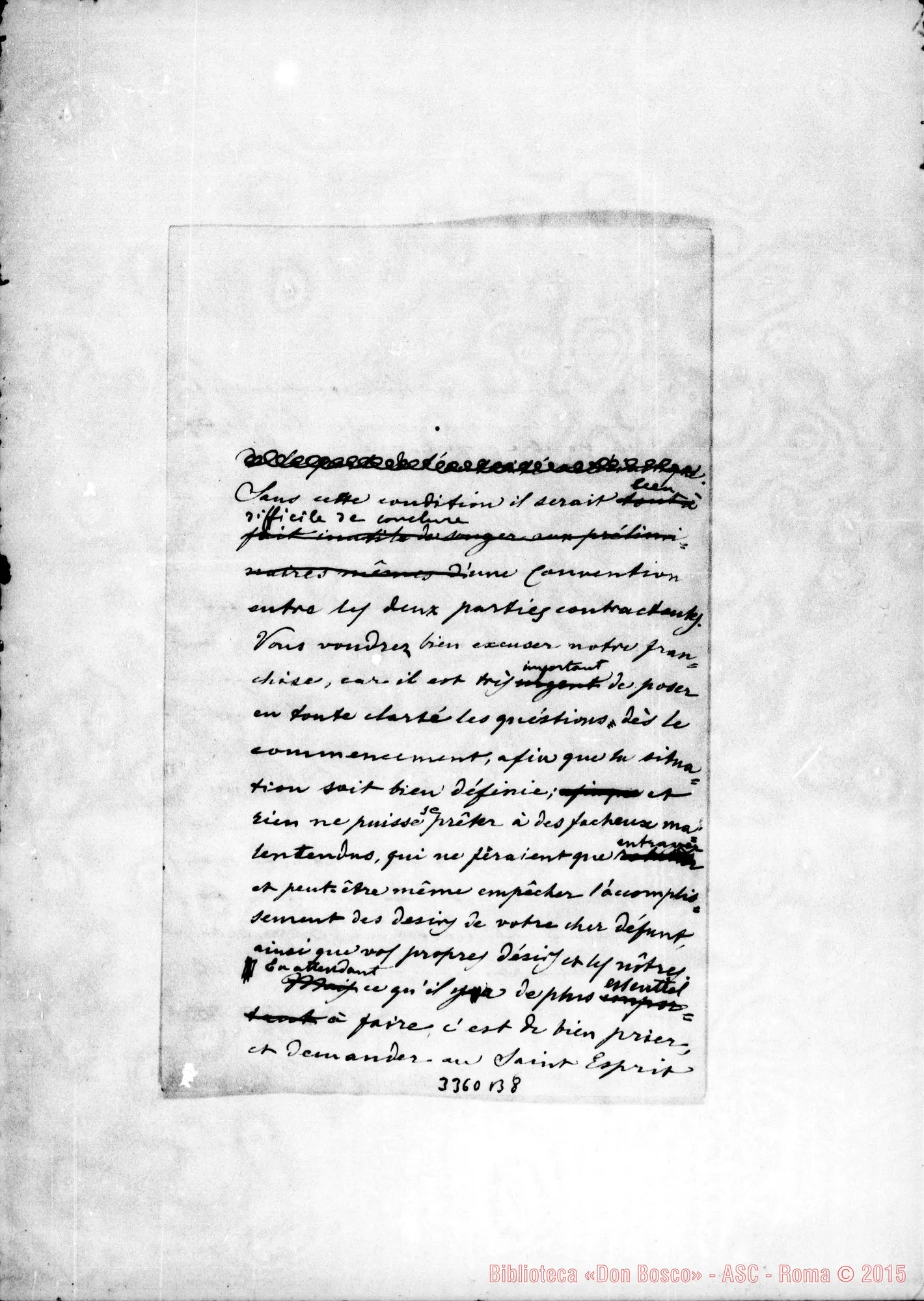 Fotogramma B 8 — Da Torino, lettera A M.lle Verdure, il 6-09-1890 Autogr. Rua