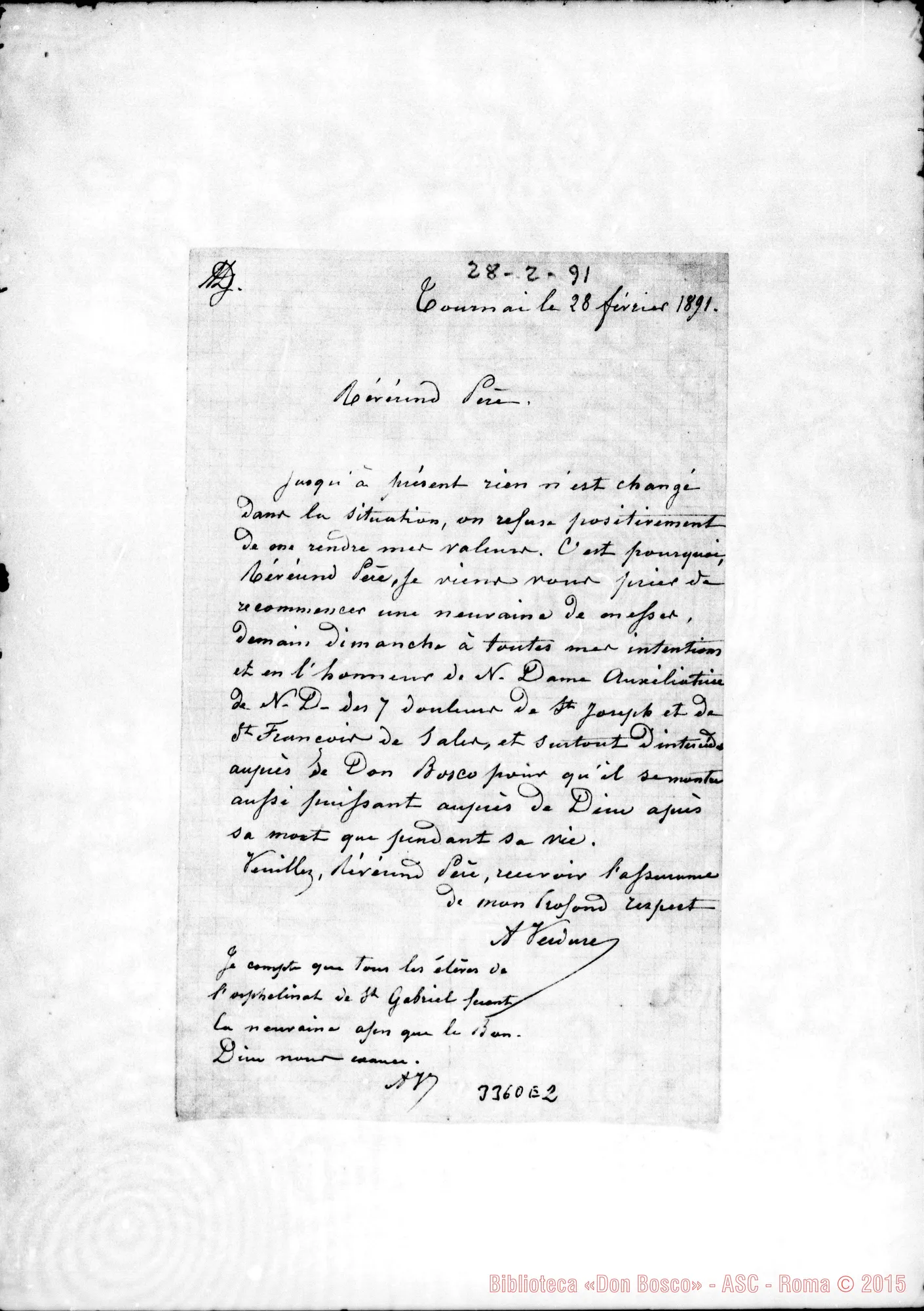 Fotogramma E 2 — M.lle Verdure-Révérend Père. Tournai, 28-02-1891