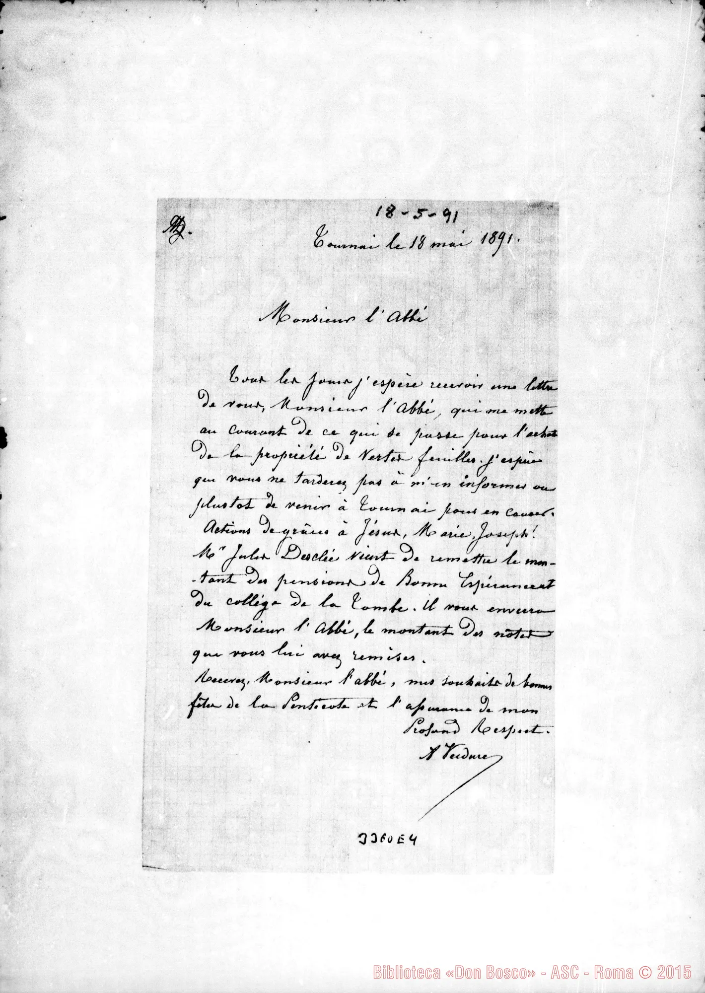 Fotogramma E 4 — M.lle Verdure-Monsieur l’Abbé. Tournai, 18-05-1891