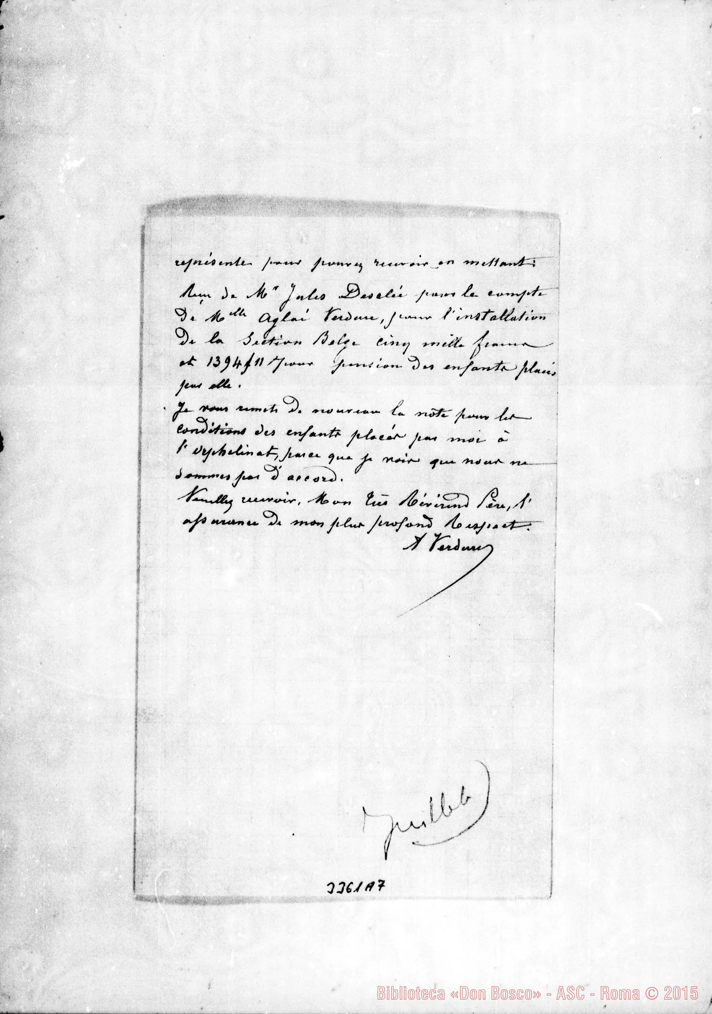 Fotogramma A 7 — M.lle Verdure-Révérend Père. Tournai, 30-06-1891