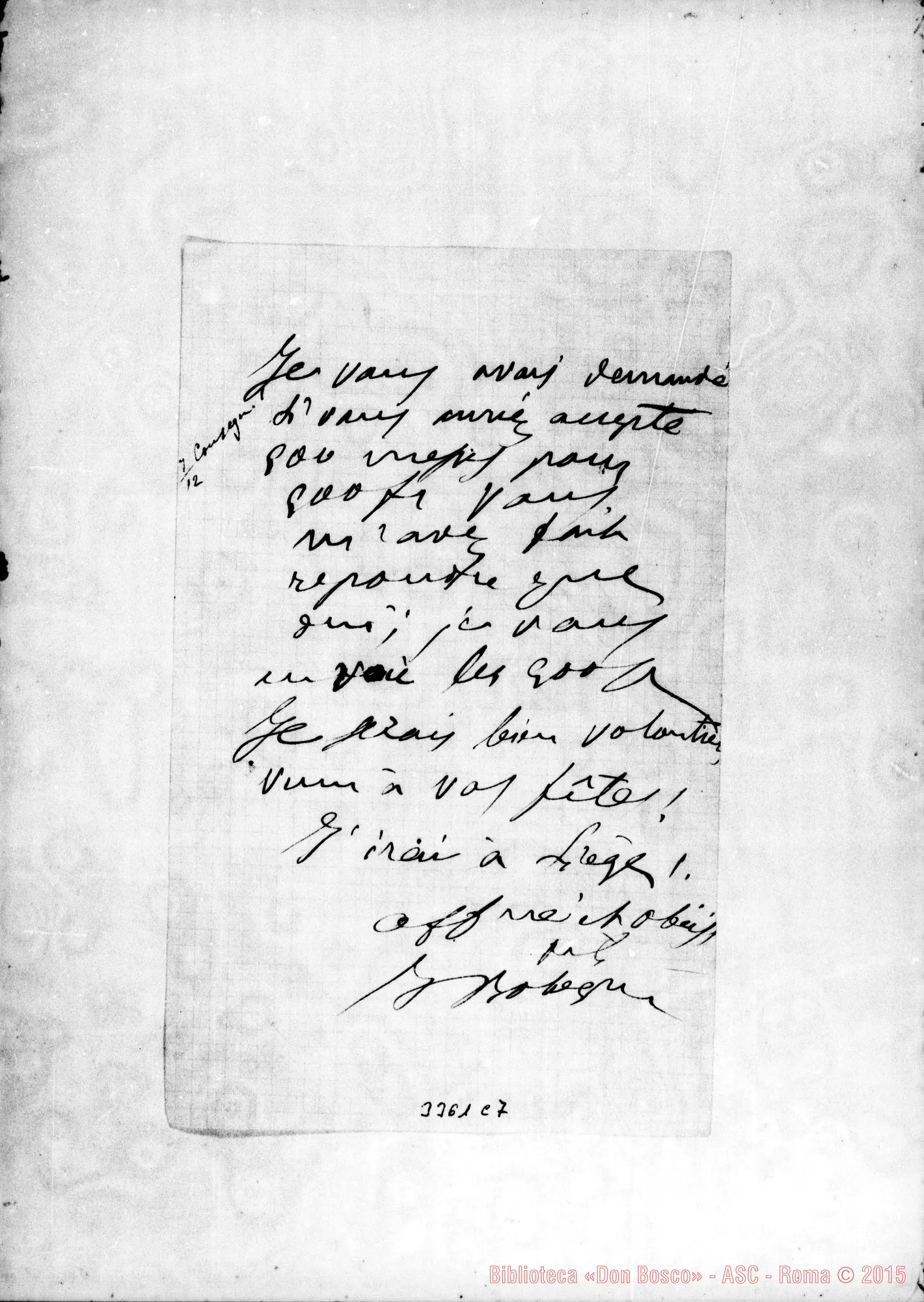 Fotogramma C 7 — Don Bologna-Don Rua. Lille, 5-12-1891 Autogr. Rua