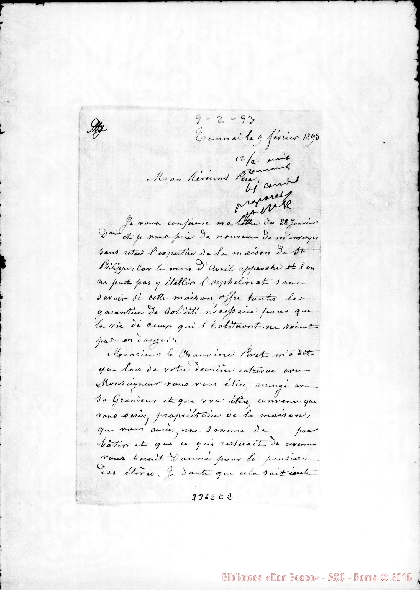Fotogramma E 2 — M.lle Verdure-Révérend Père. Tournai, 9-02-1893