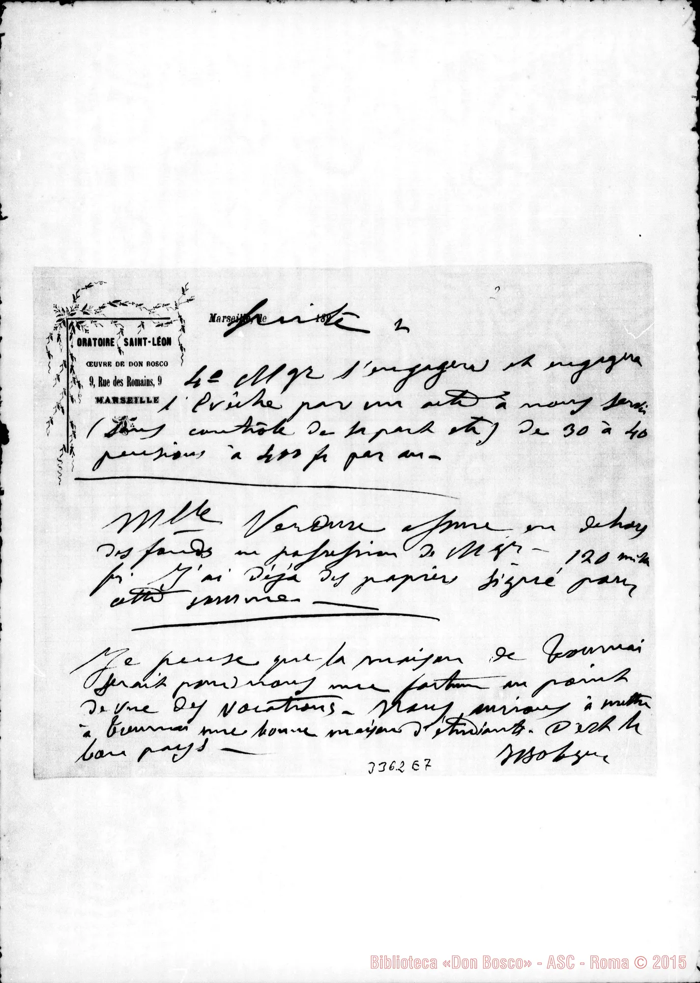 Fotogramma E 7 — Don Bologna-Don Rua. Mémorandum. Marseille, 12-02-1893