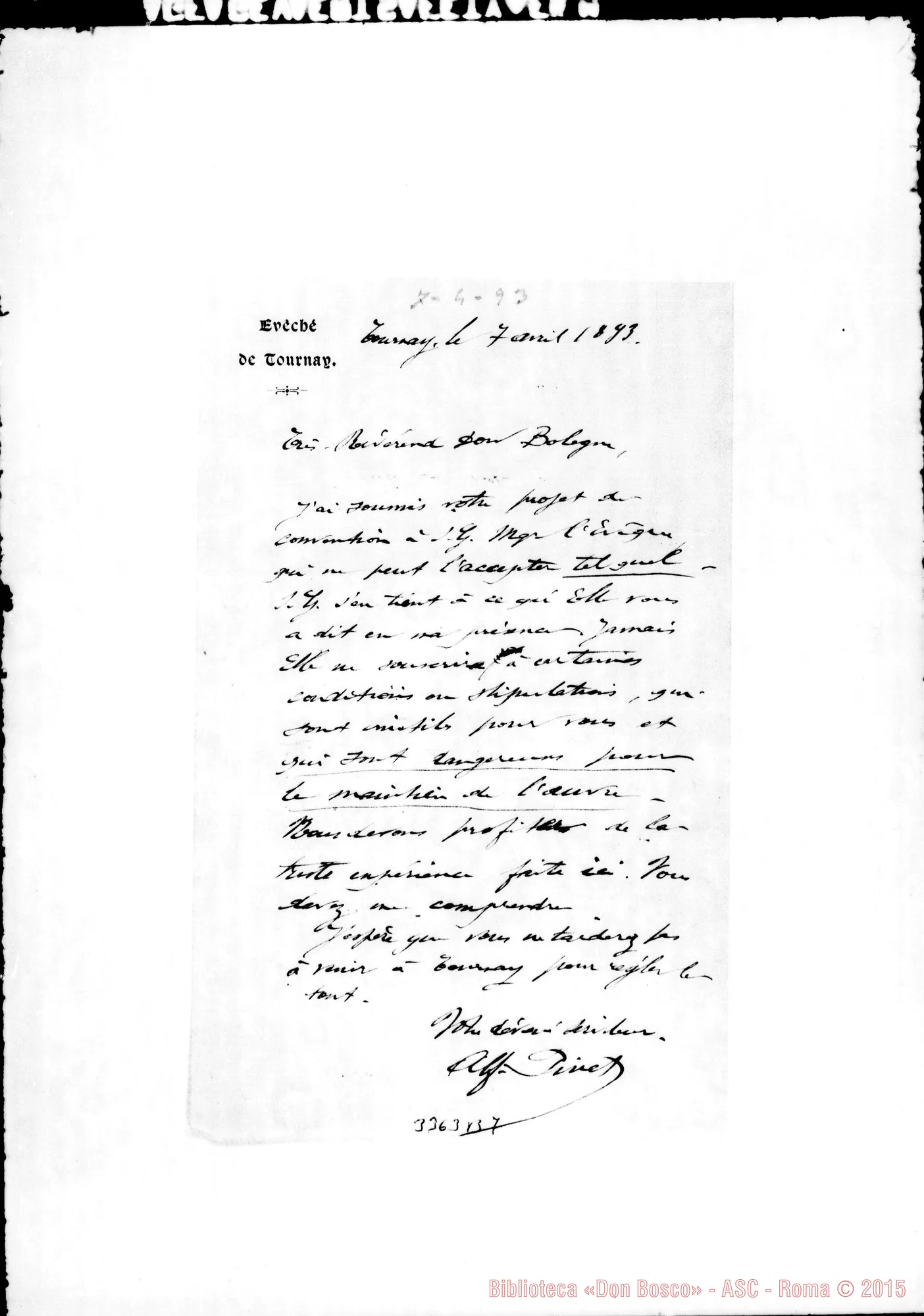 Fotogramma B 7 — Can. Alf. Pivet-Don Bologna. Tournai, 7-04-1893