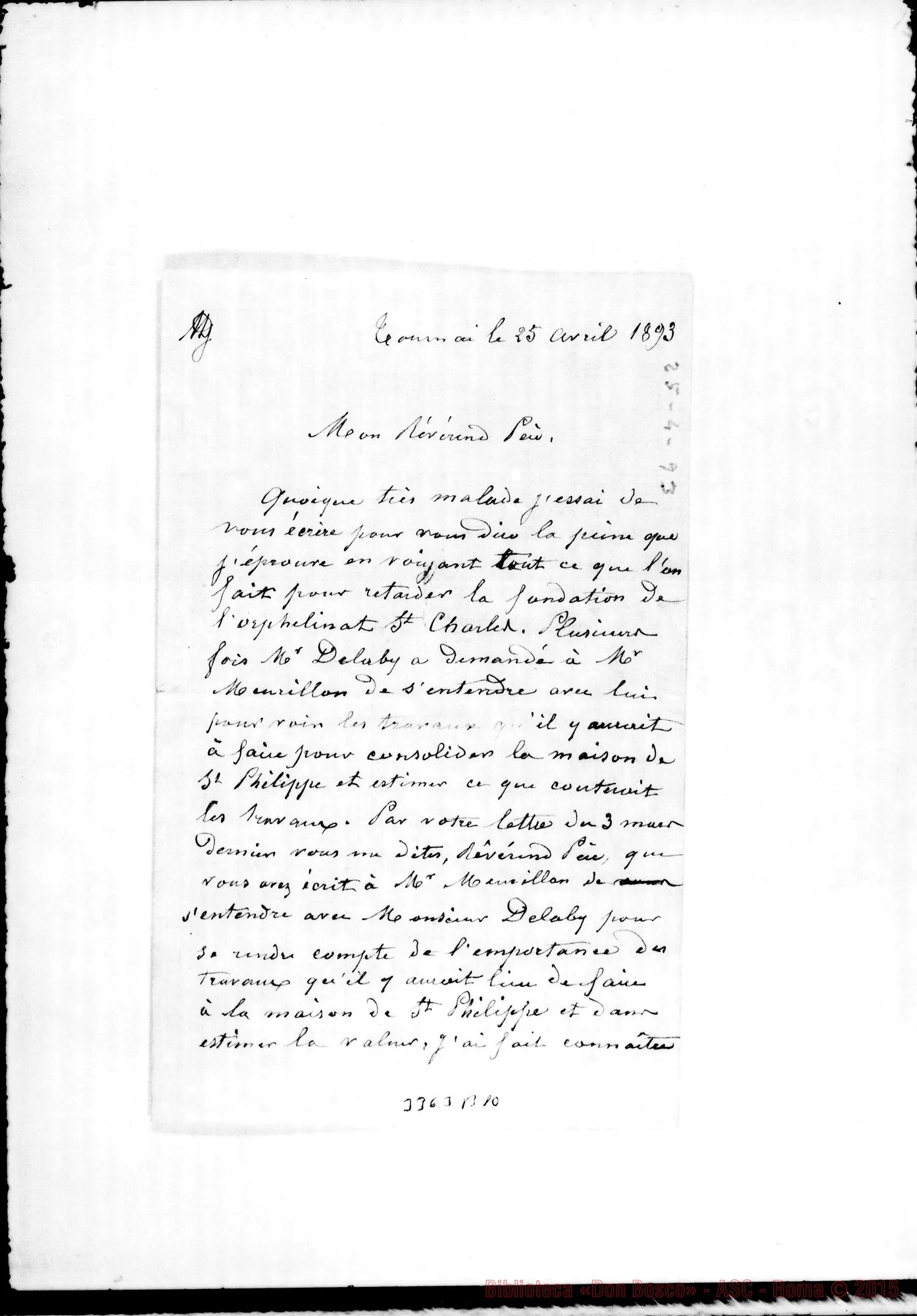 Fotogramma B 10 — M.lle Verdure-Révérend Père. Tournai, 25-04-1893