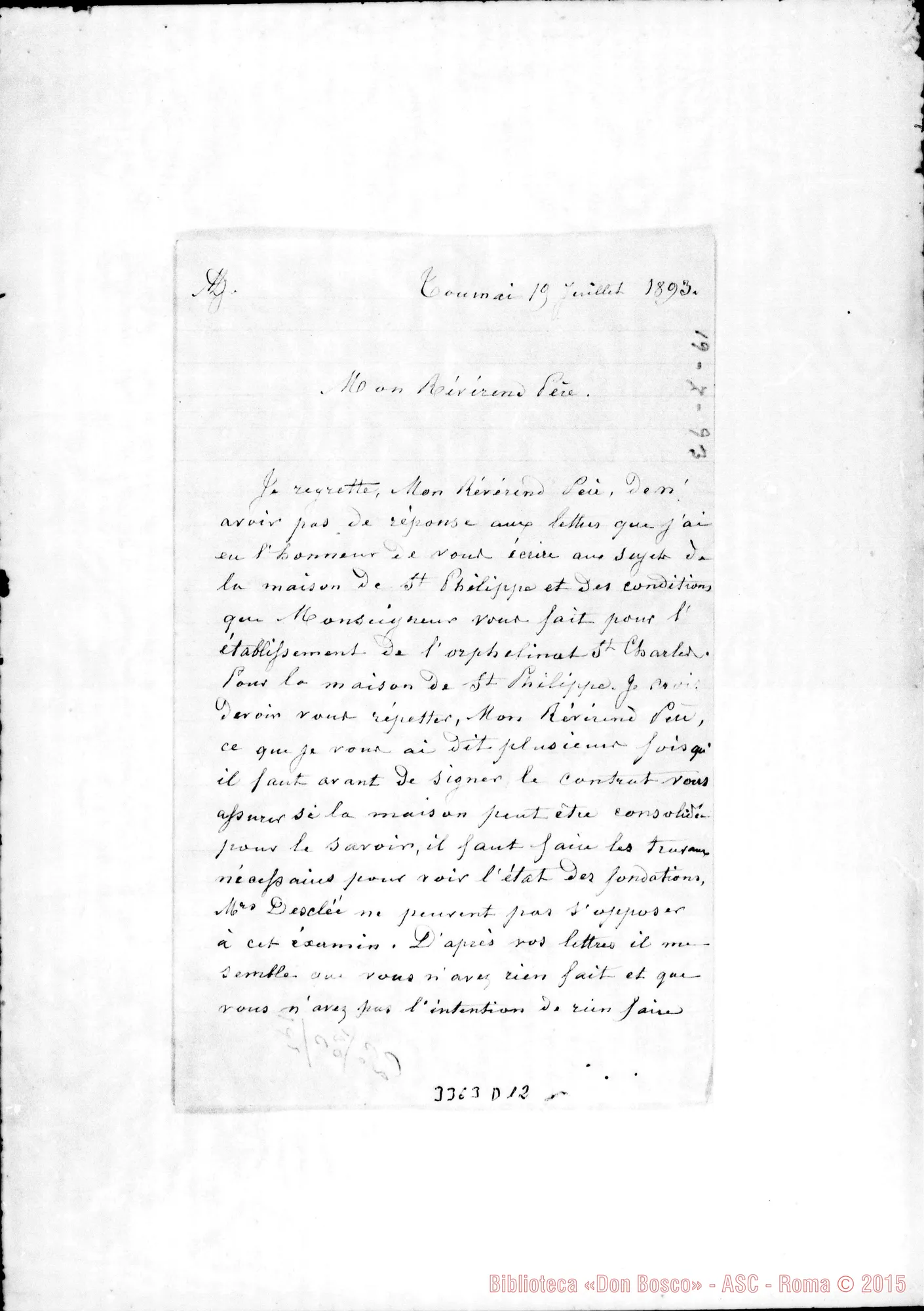 Fotogramma D 12 — M.lle Verdure-Révérend Père. Tournai, 19-07-1893