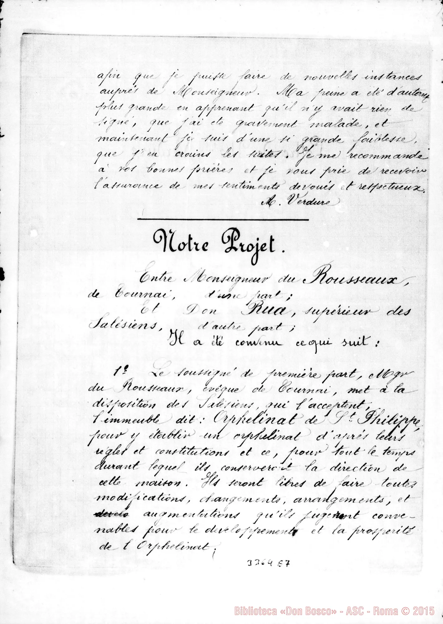 Fotogramma E 7 — Copie di lettere su Tournai