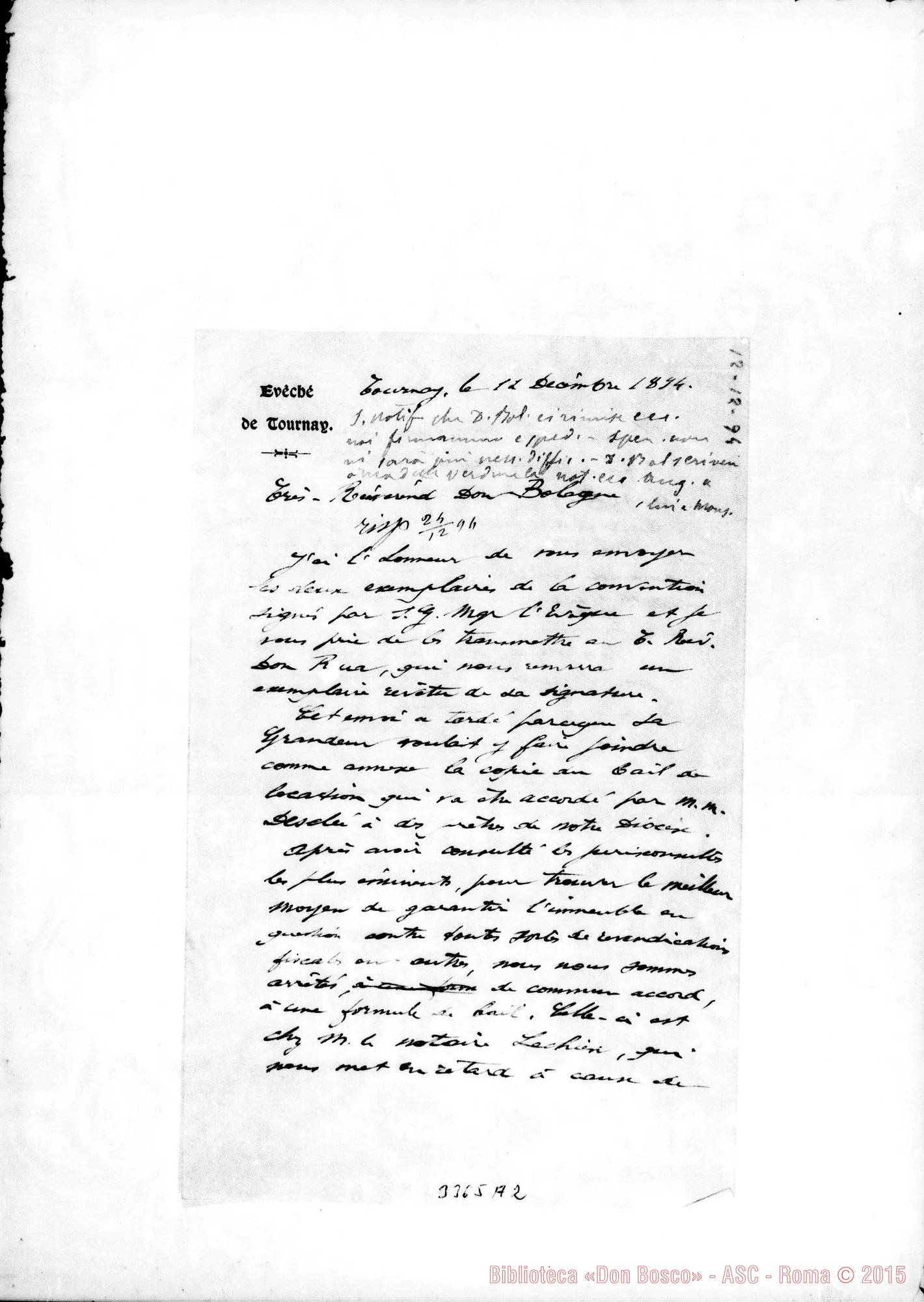 Fotogramma A 2 — Can. Alf. Pivet-Don Bologna. Tournai, 12-12-1894
