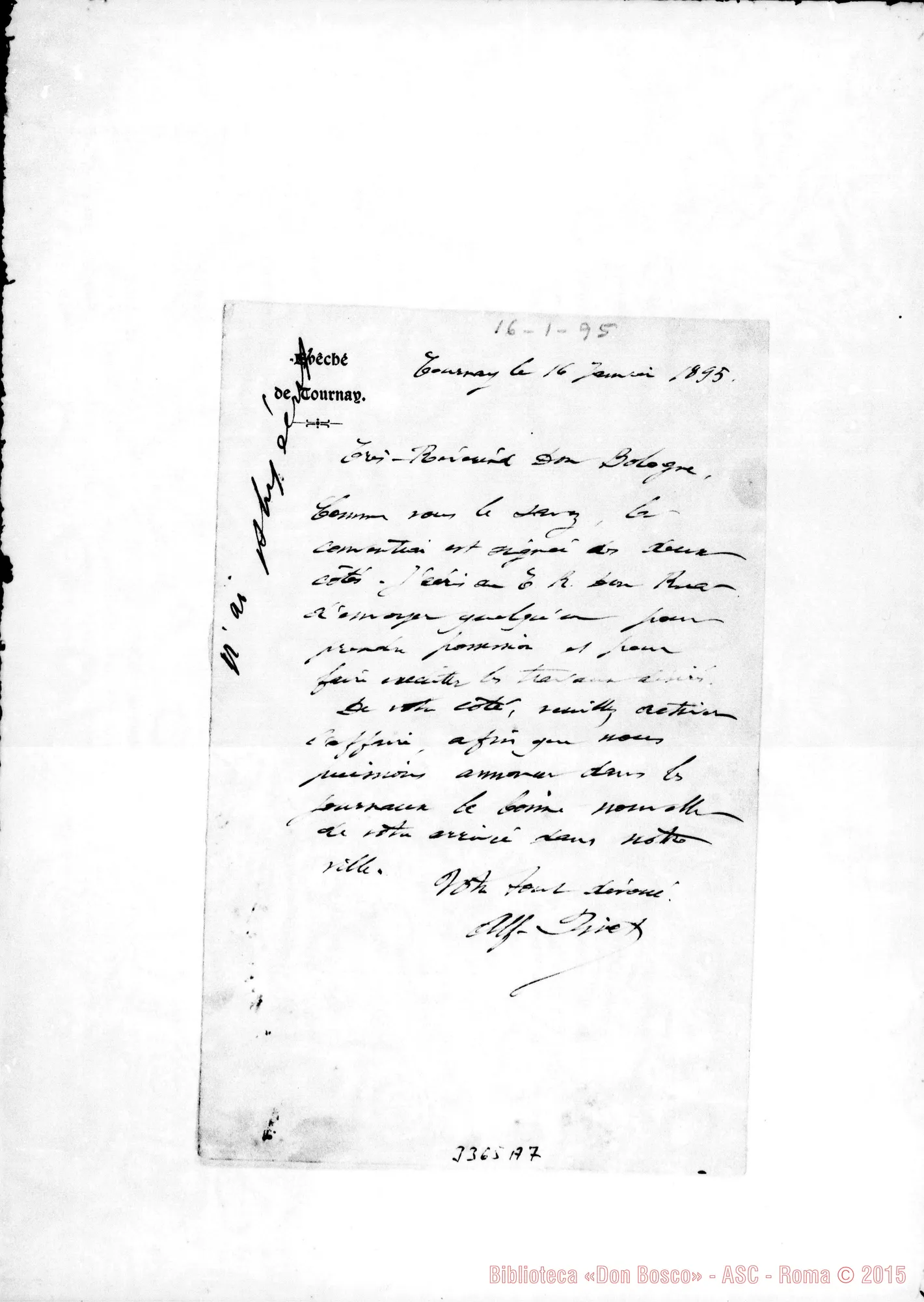 Fotogramma A 7 — Can. Alf. Pivet-Don Bologna. Tournai, 16-01-1895