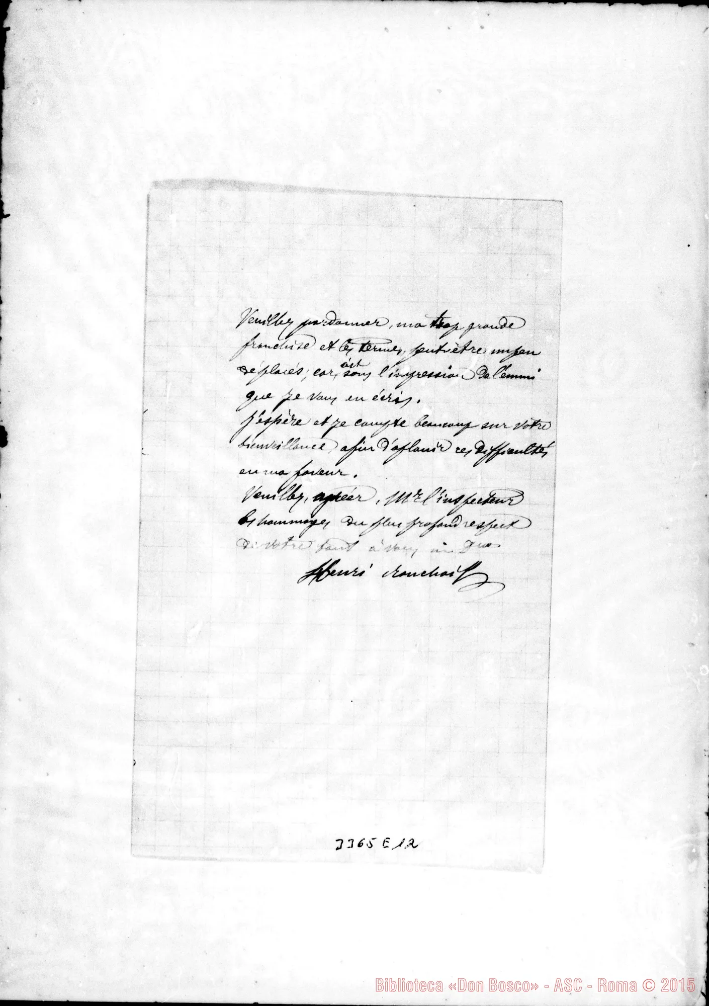 Fotogramma E 12 — Don Ronchail Enrico-Ispettore. Tournai, 24-09-1900