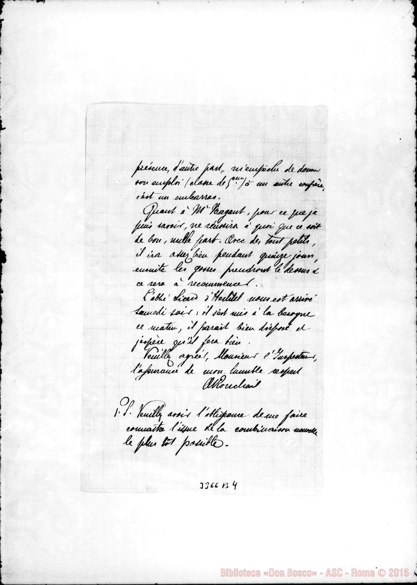 Fotogramma B 4 — Don Albino Ronchail-Ispettore. Tournai, 15-10-1900