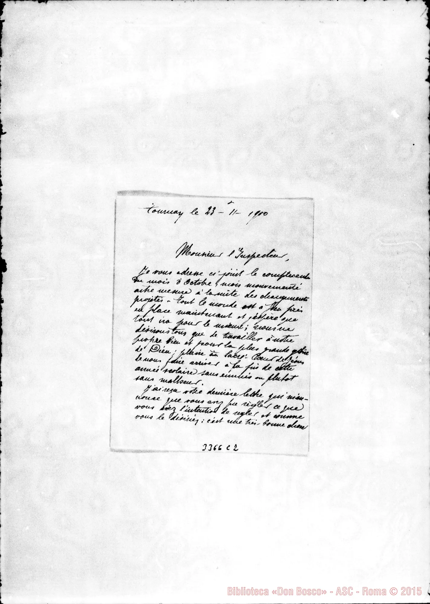 Fotogramma C 2 — Don Albino Ronchail-Ispettore. Tournai, 23-11-1900