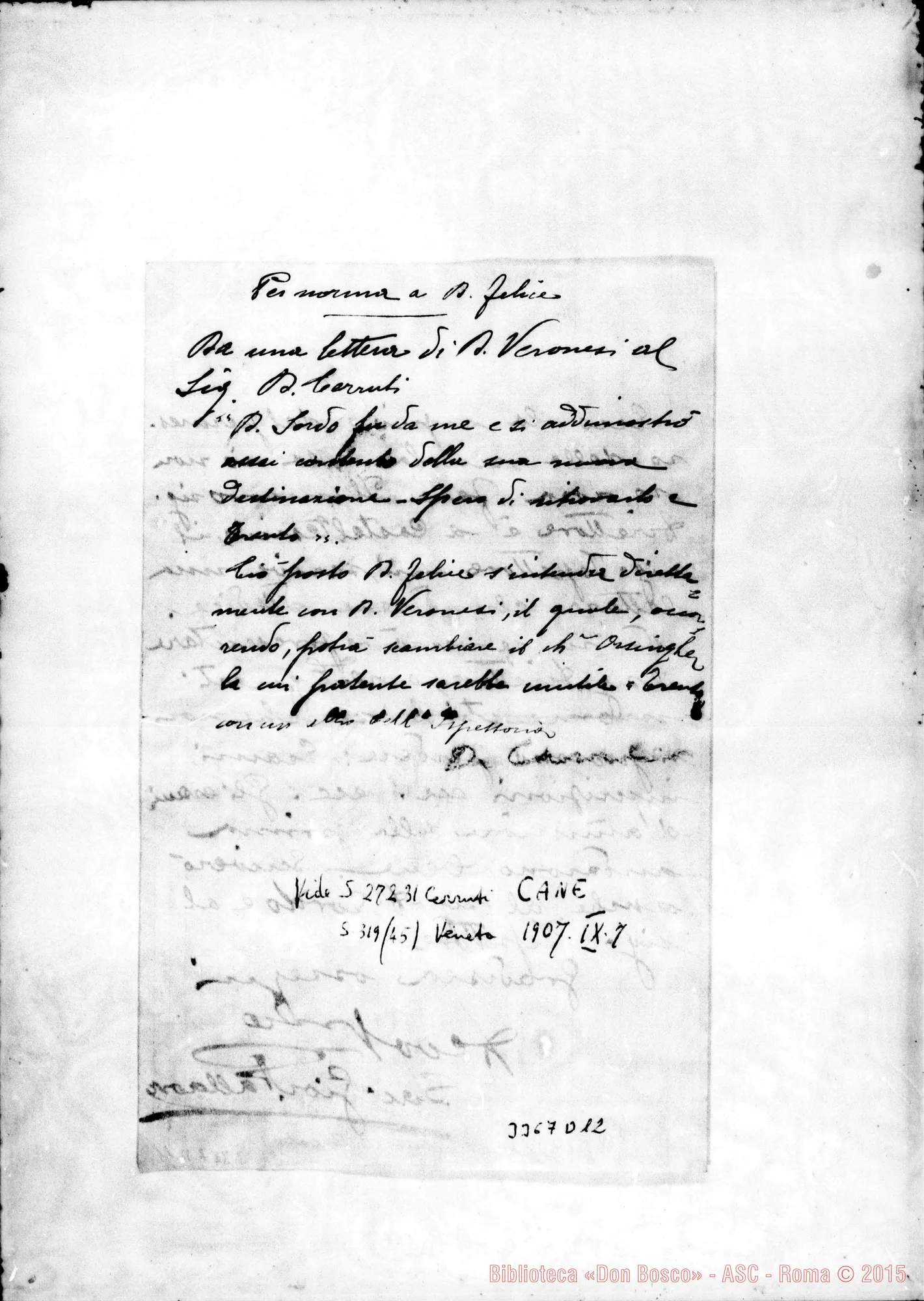 Fotogramma D 12 — Don Giovanni Pallaoro-Don Felice Cane. Trento, 27-09-1907