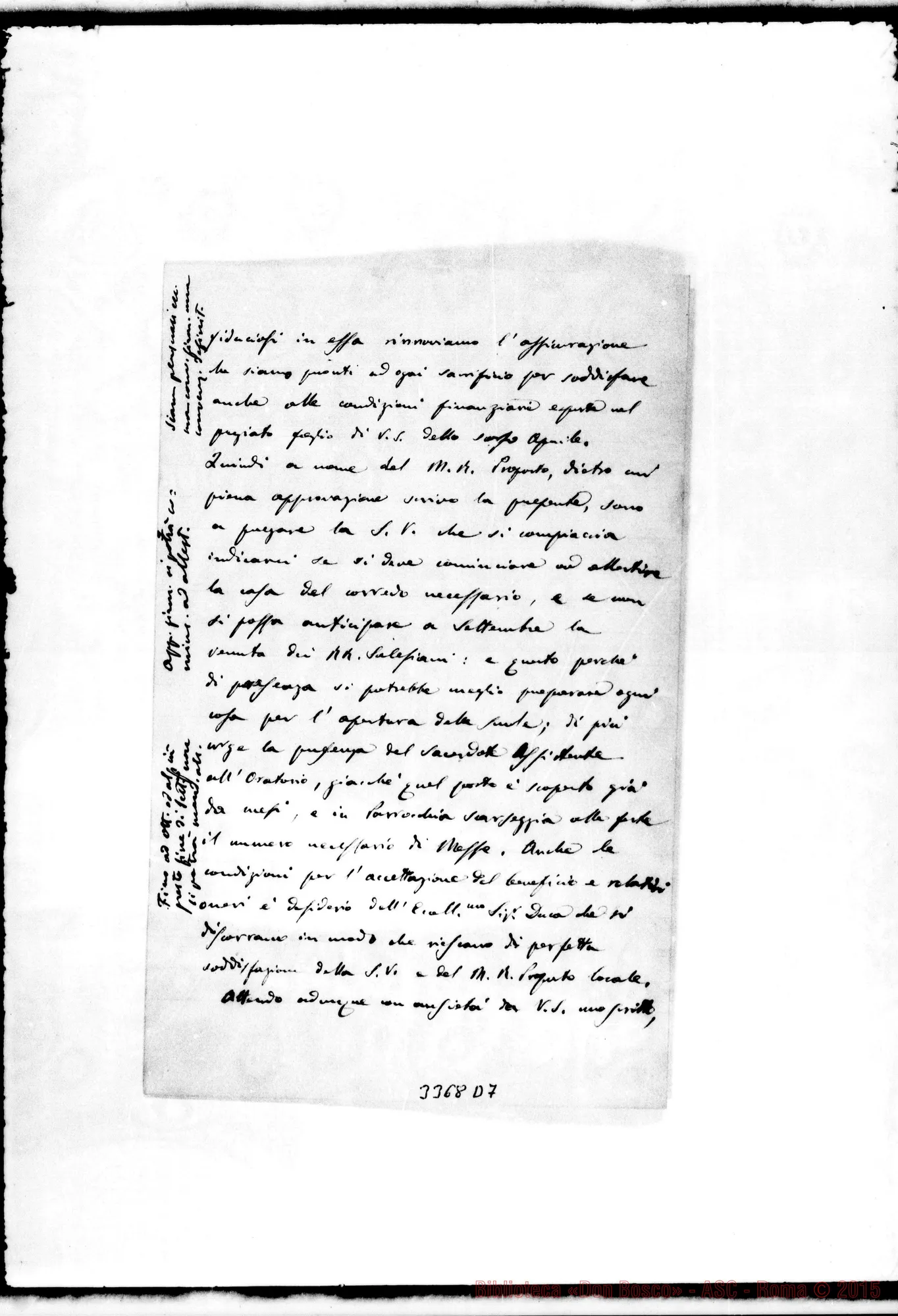 Fotogramma D 7 — Don Rainoni Francesco-Rev.mo Sig. Treviglio, 11-07-1892 Autografi Rua