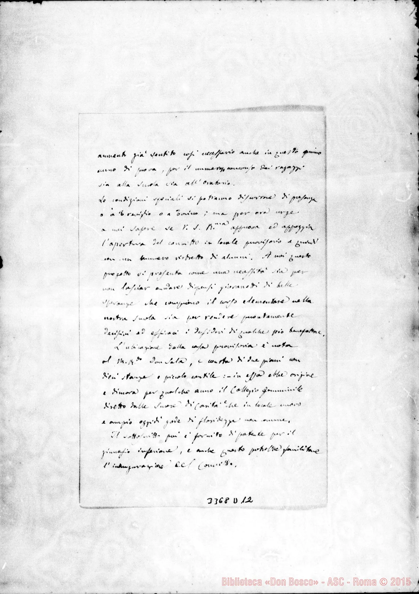 Fotogramma D 12 — Don Rainoni Francesco-Rev.mo Sig. Treviglio, 15-05-1893
