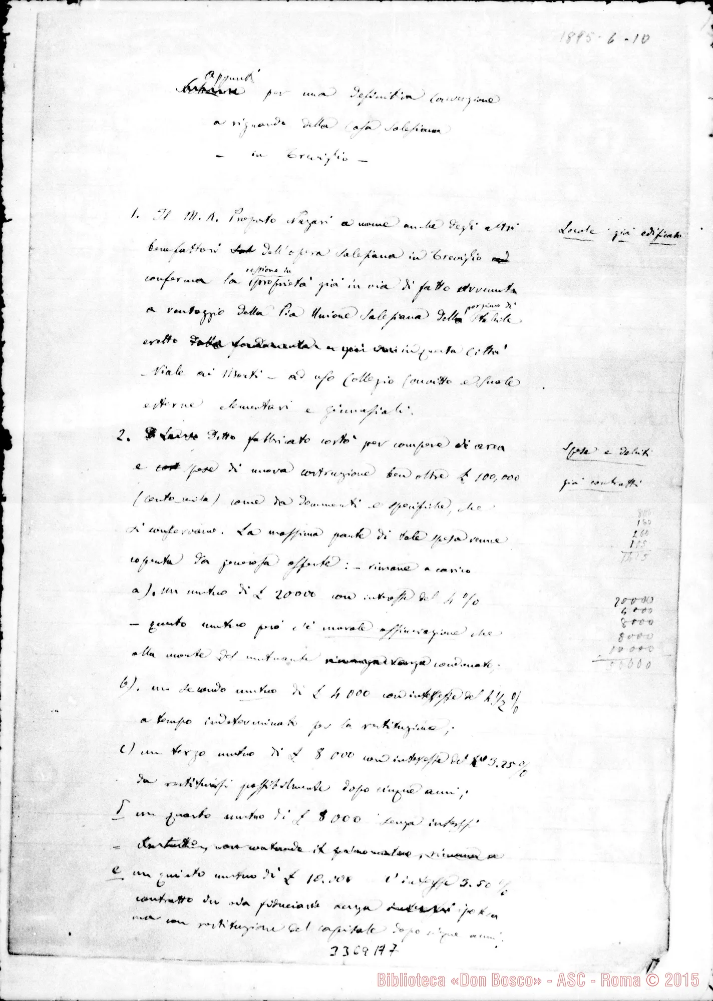 Fotogramma A 7 — Don Rainoni Francesco-Don Rua, 1’11-06-1895. All. convenzione