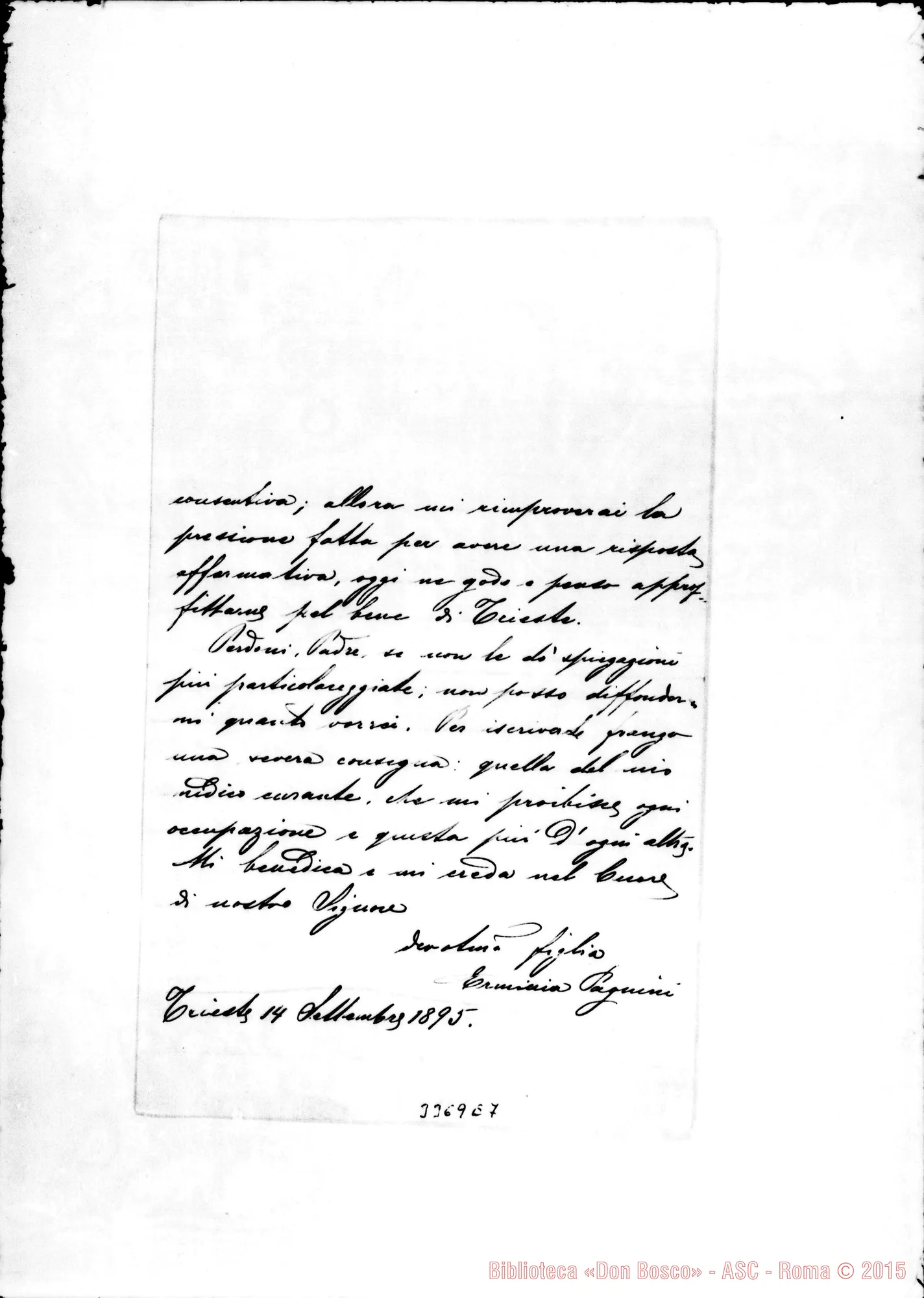 Fotogramma E 7 — Erminia Pagnini-Don Rua. Trieste, 14-09-1895