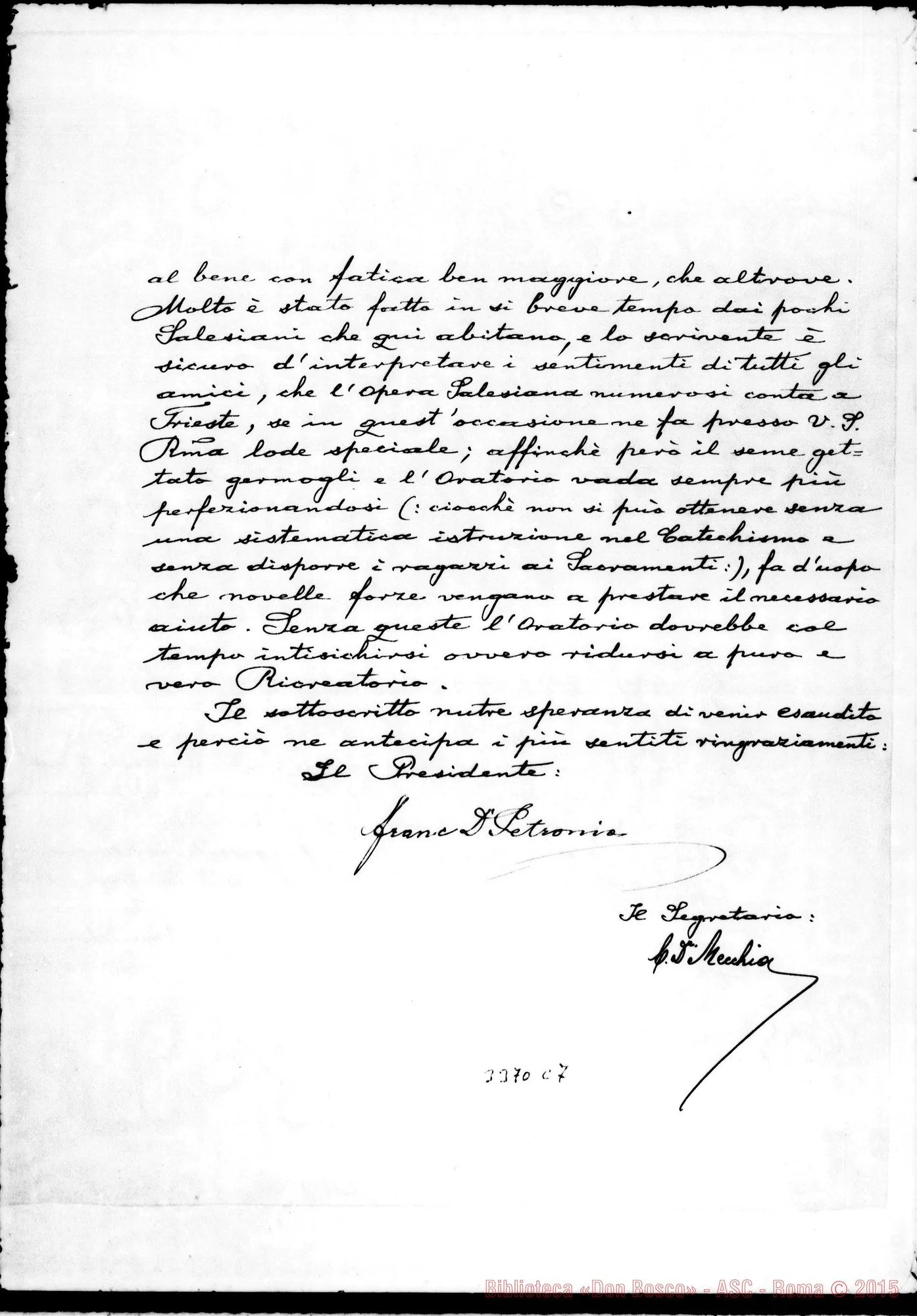 Fotogramma C 7 — Don Francesco Petronio-Don Rua. Trieste, 20-08-1899