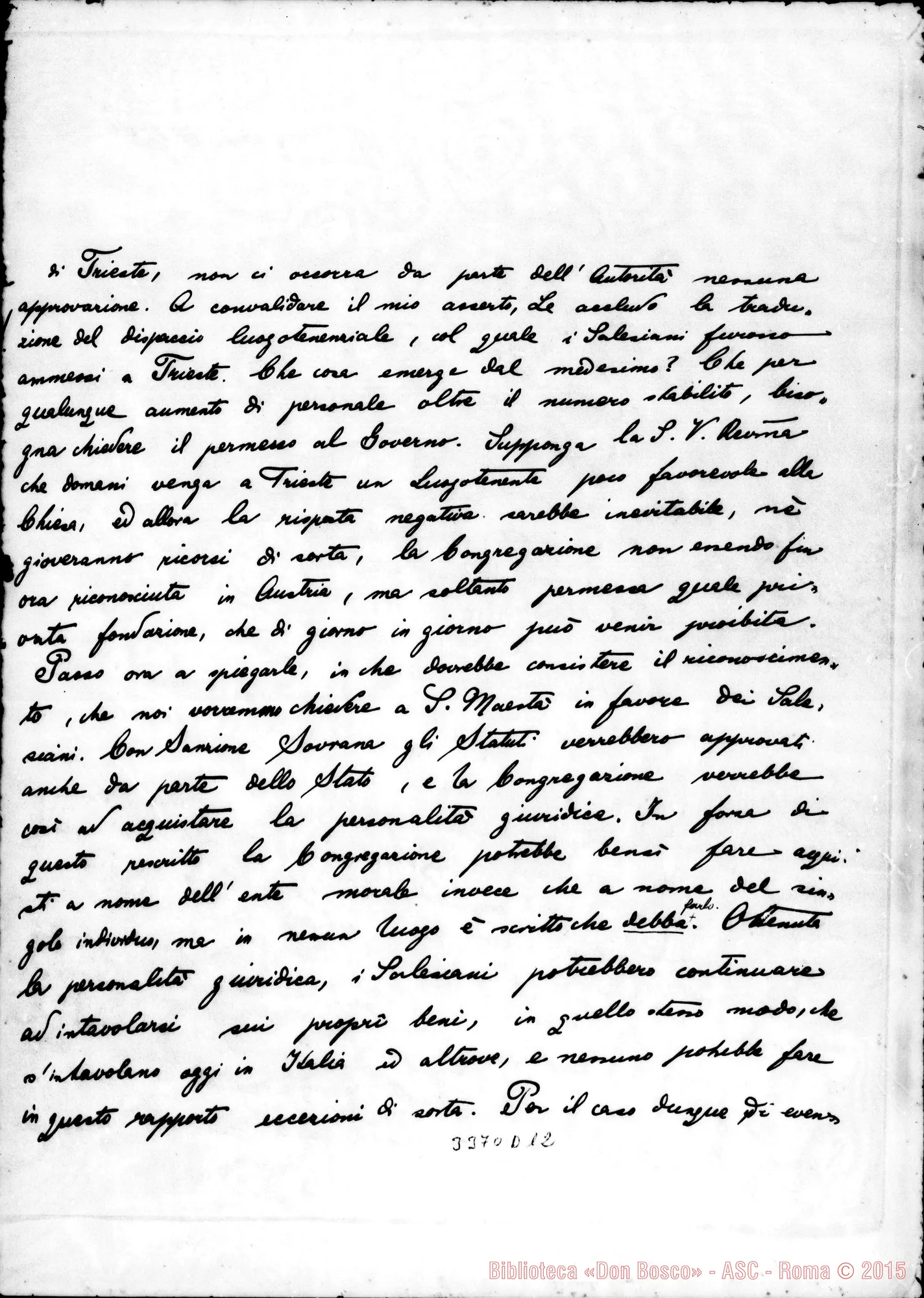 Fotogramma D 12 — Don Carlo Mecchia-Don Rua. Trieste, 24-02-1900