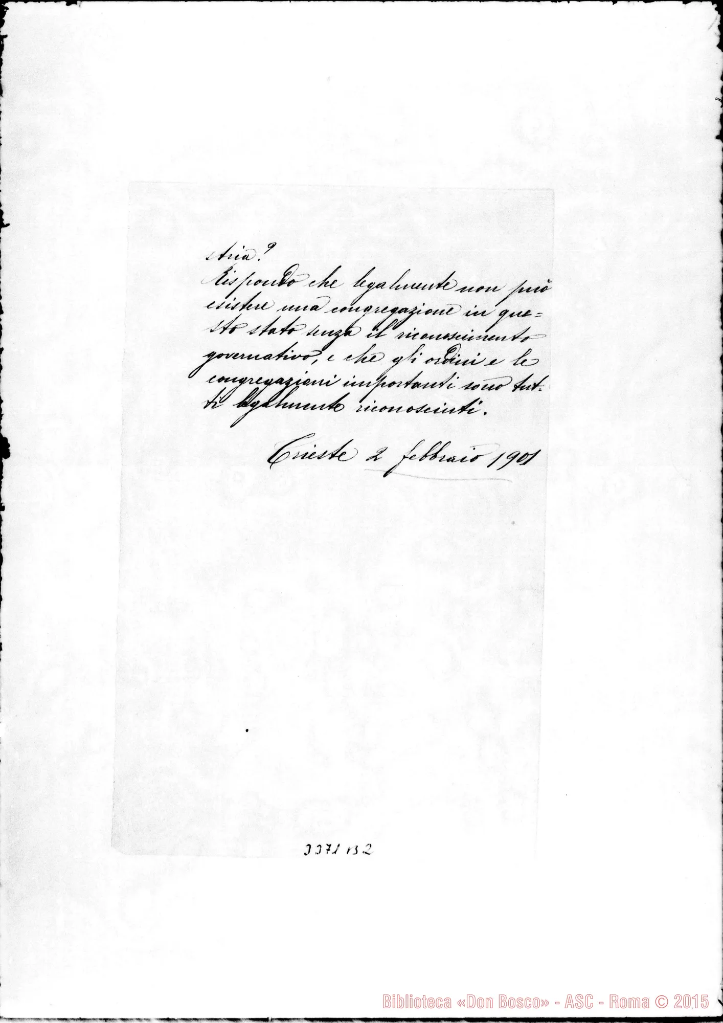 Fotogramma B 2 — Risposta dell’Avv. Bompieri, il 12-02-1901