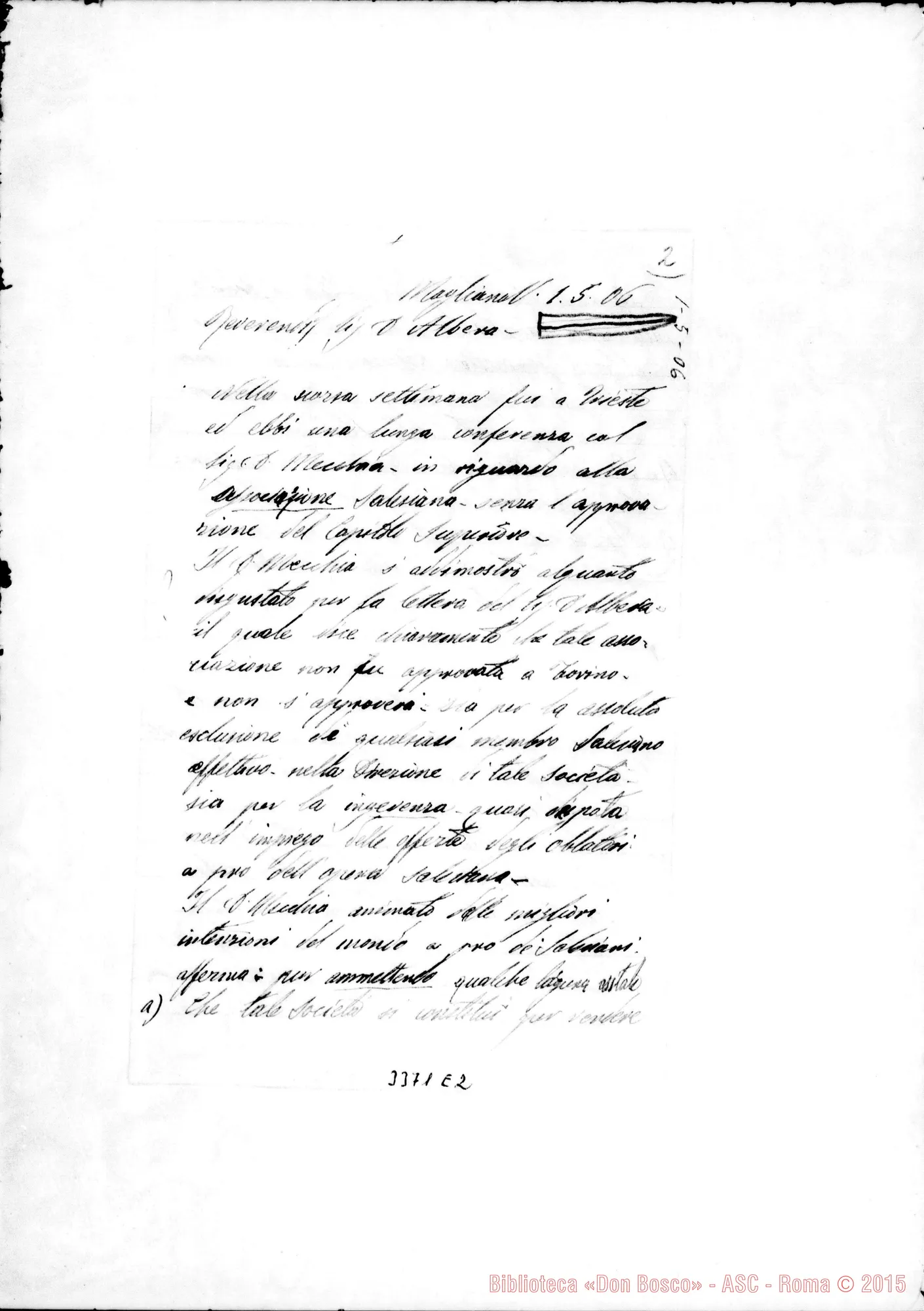 Fotogramma E 2 — Don Mosè Veronesi-Don Albera. Mogliano V., 1-05-1906