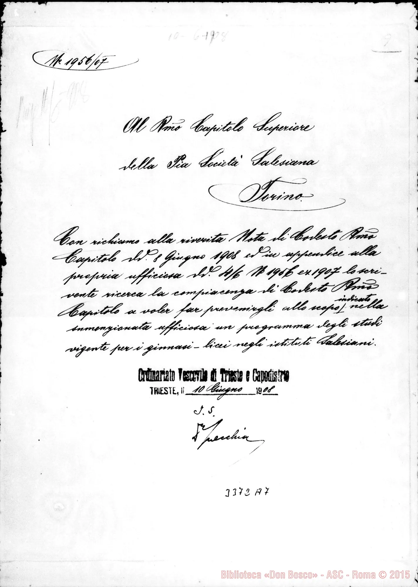 Fotogramma A 7 — Francesco Nagl, vesc.-Capitolo Superiore, il 10-06-1908