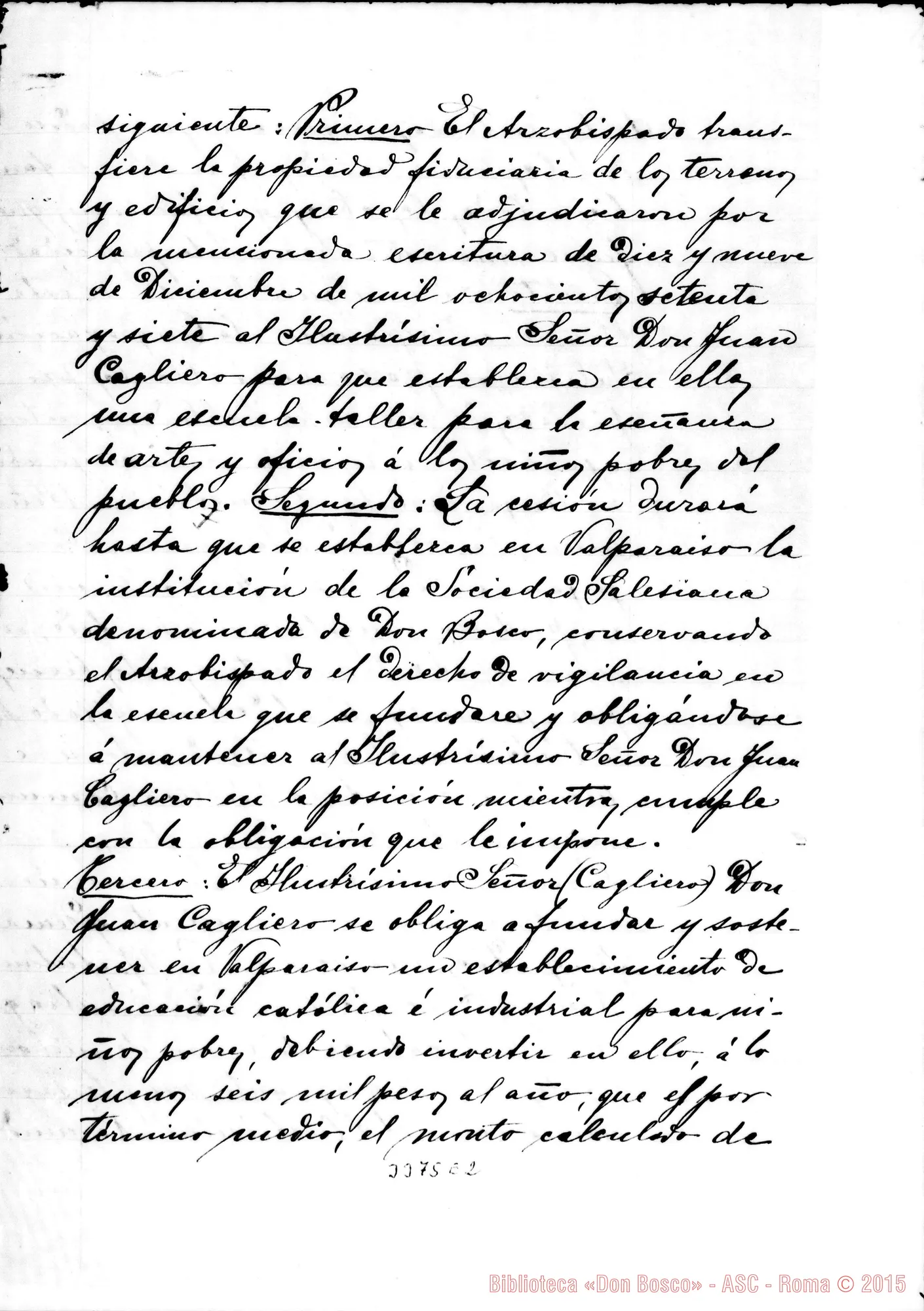 Fotogramma E 2 — Arcivescovato di Santiago: cessione ai salesiani