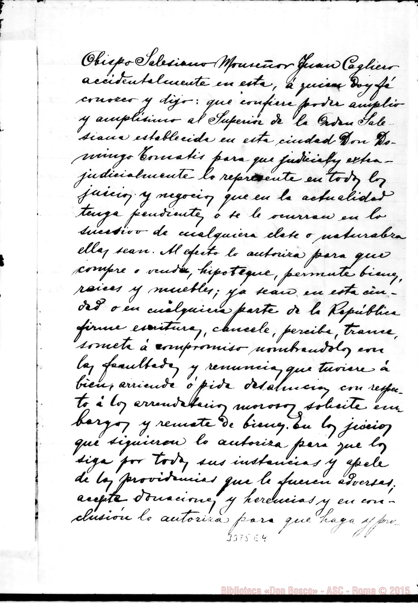 Fotogramma E 4 — Arcivescovato di Santiago: cessione ai salesiani