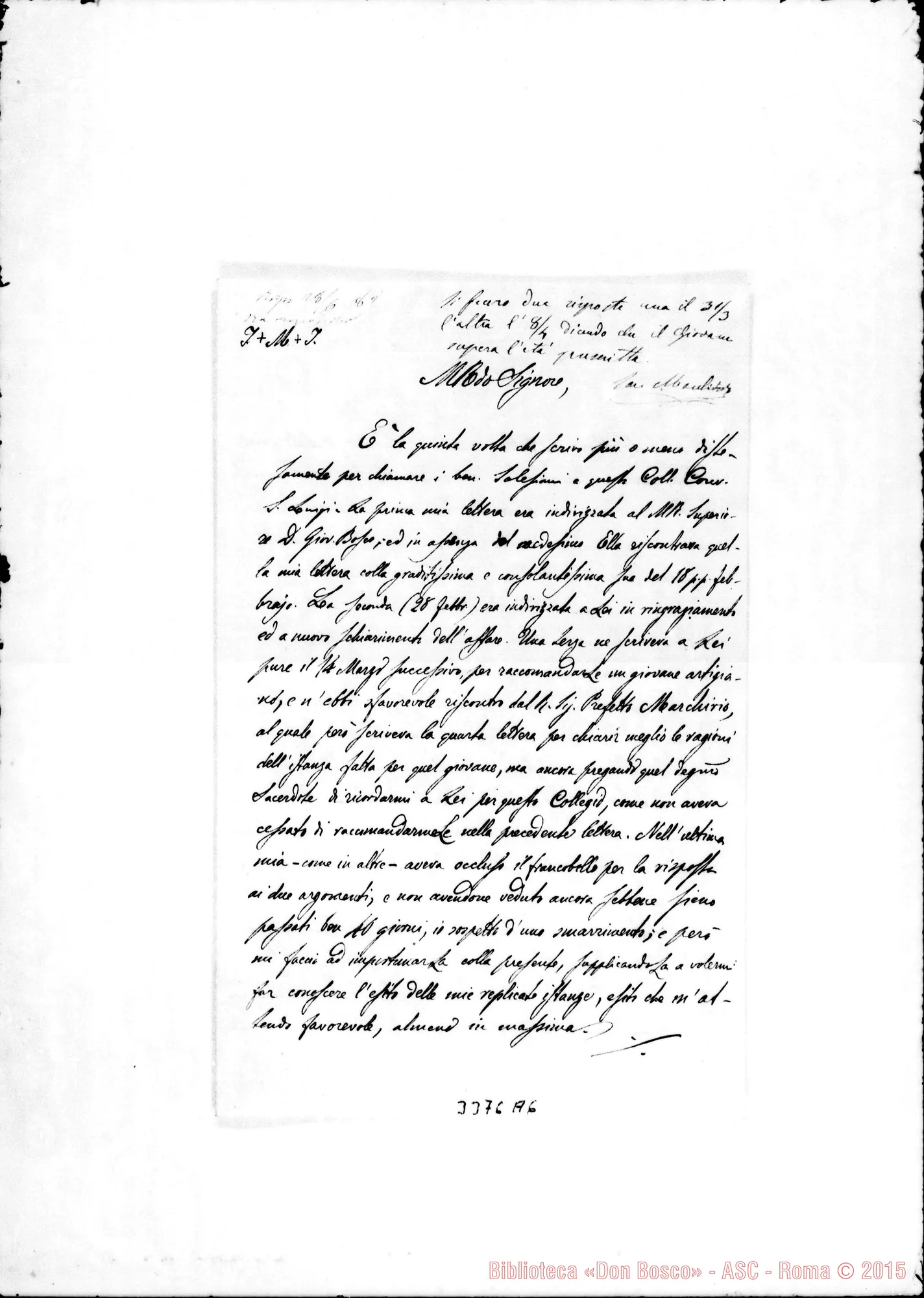 Fotogramma A 6 — Don Giov. Batt. Carrara-Rev.do Sig. Verona, 16-06-1882