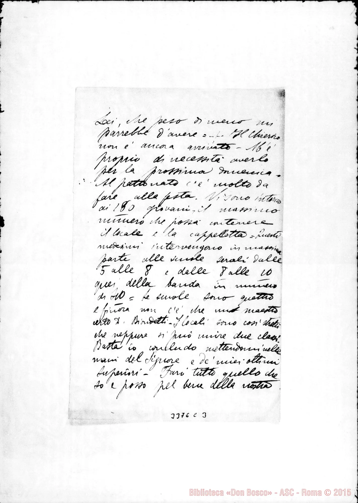 Fotogramma C 3 — Don Ciprandi-Don Rua. Verona, 26-11-1891 Autogr. Rua