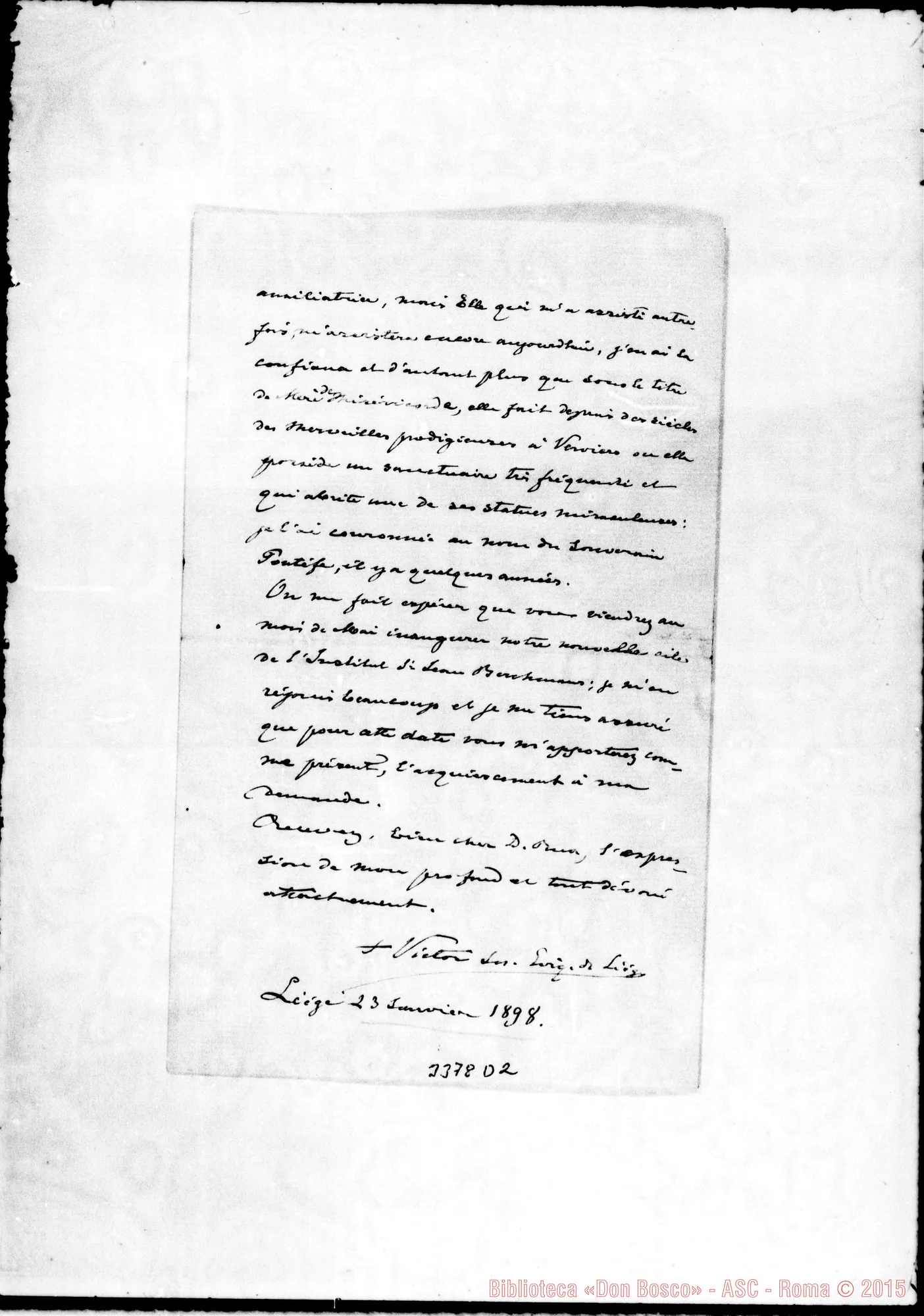 Fotogramma D 2 — Vittore Gius. Doutreloux-Don Rua. Liège, 23-01-1898