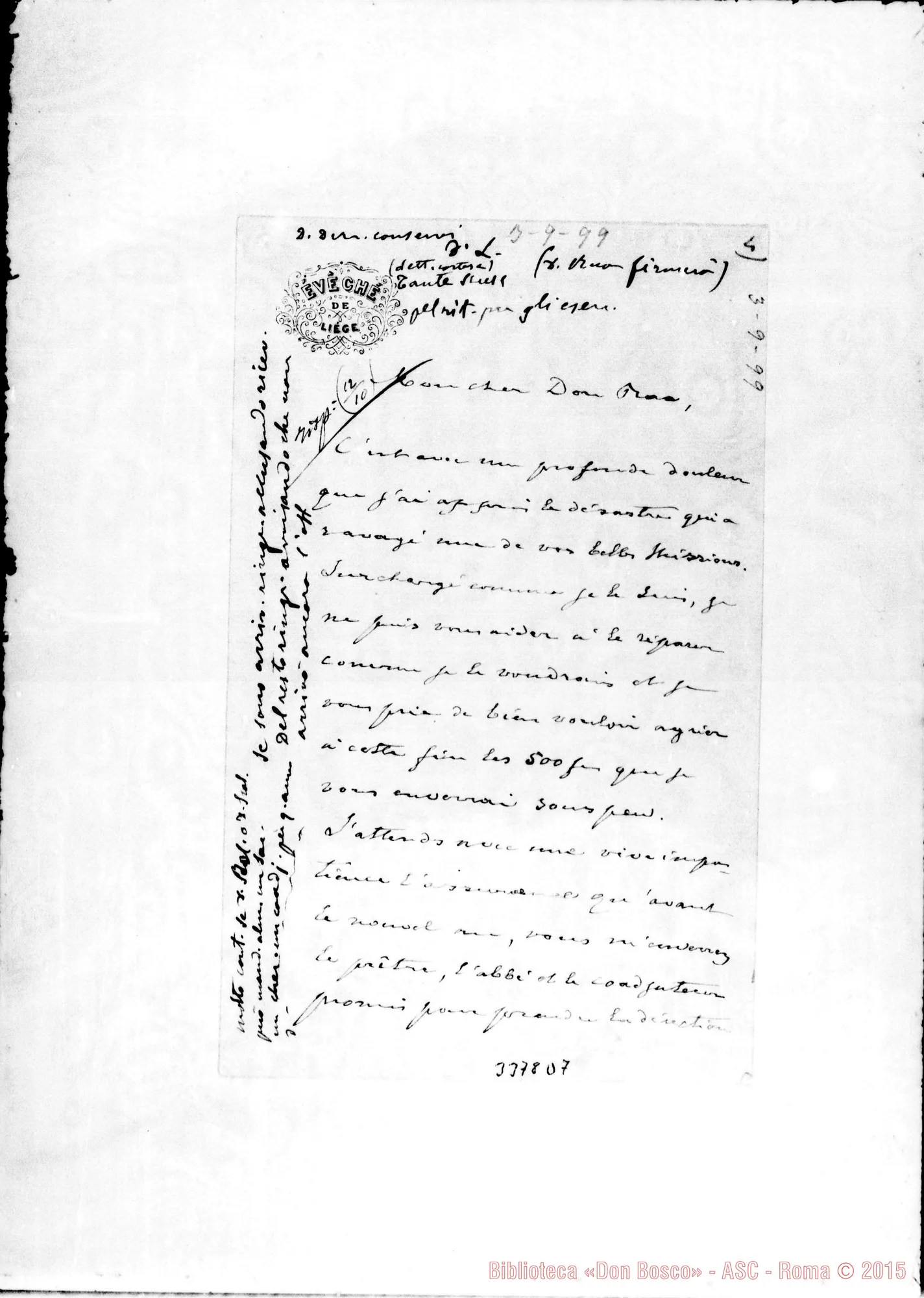 Fotogramma D 7 — Vittore Gius. Doutreloux-Don Rua, il 3-09-1899 Autogr. Rua