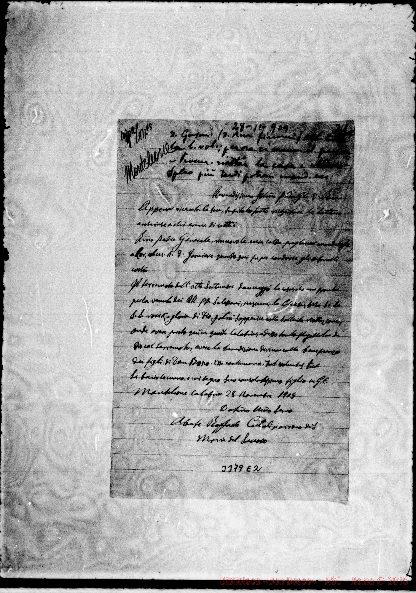 Fotogramma E 2 — Don Cutuli-Don Rua. Monteleone, 28-11-1904 Autogr. Rua