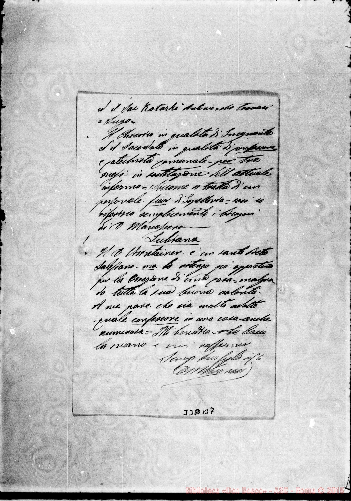 Fotogramma B 7 — Wien: Don Mosè Veronesi-Amatissimo Padre. Mogliano V., 25-11-1902