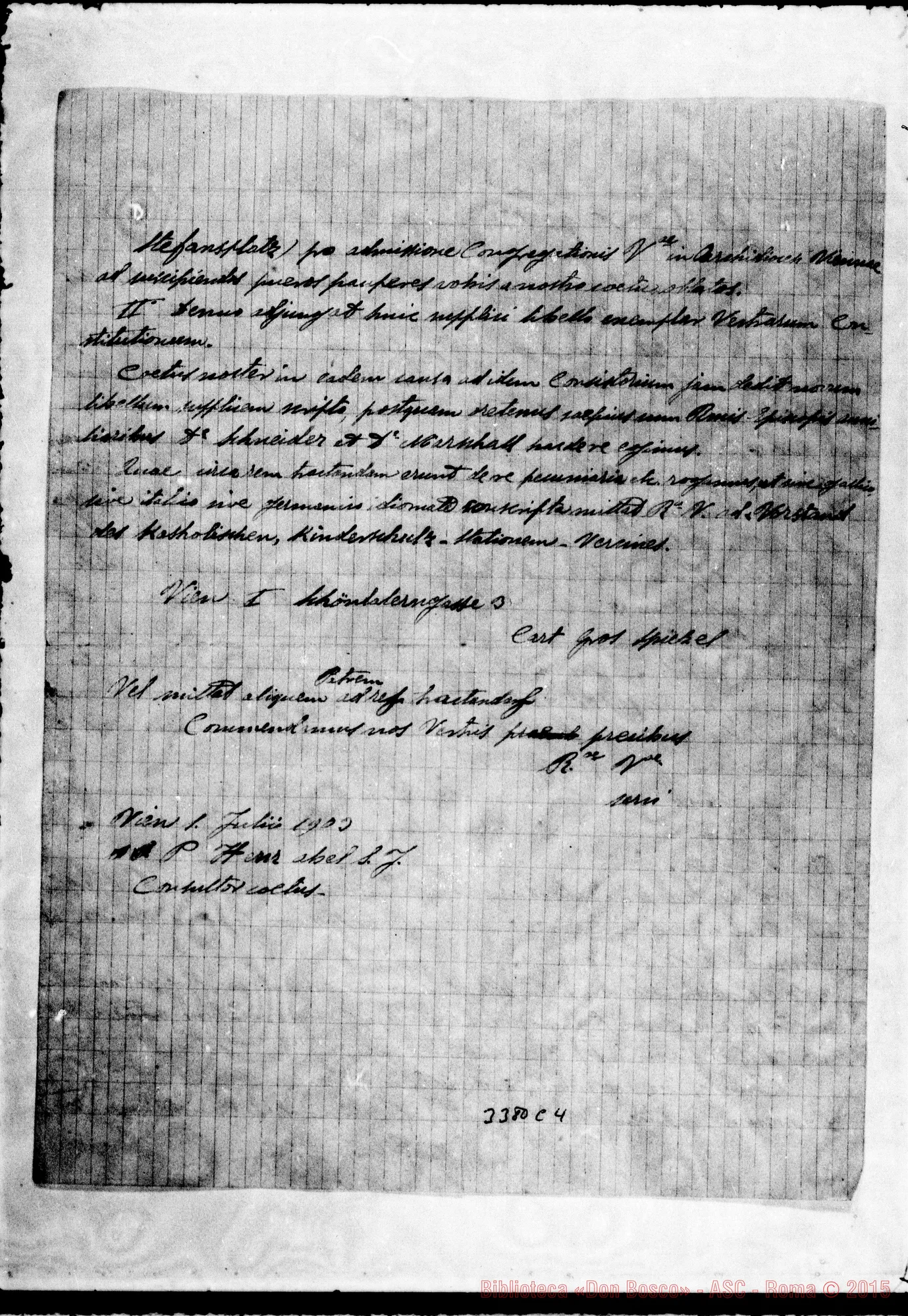 Fotogramma C 4 — Don Henr. Abel, S.J.-Rev.do Padre. Vienna, 1903 Copia di lettere