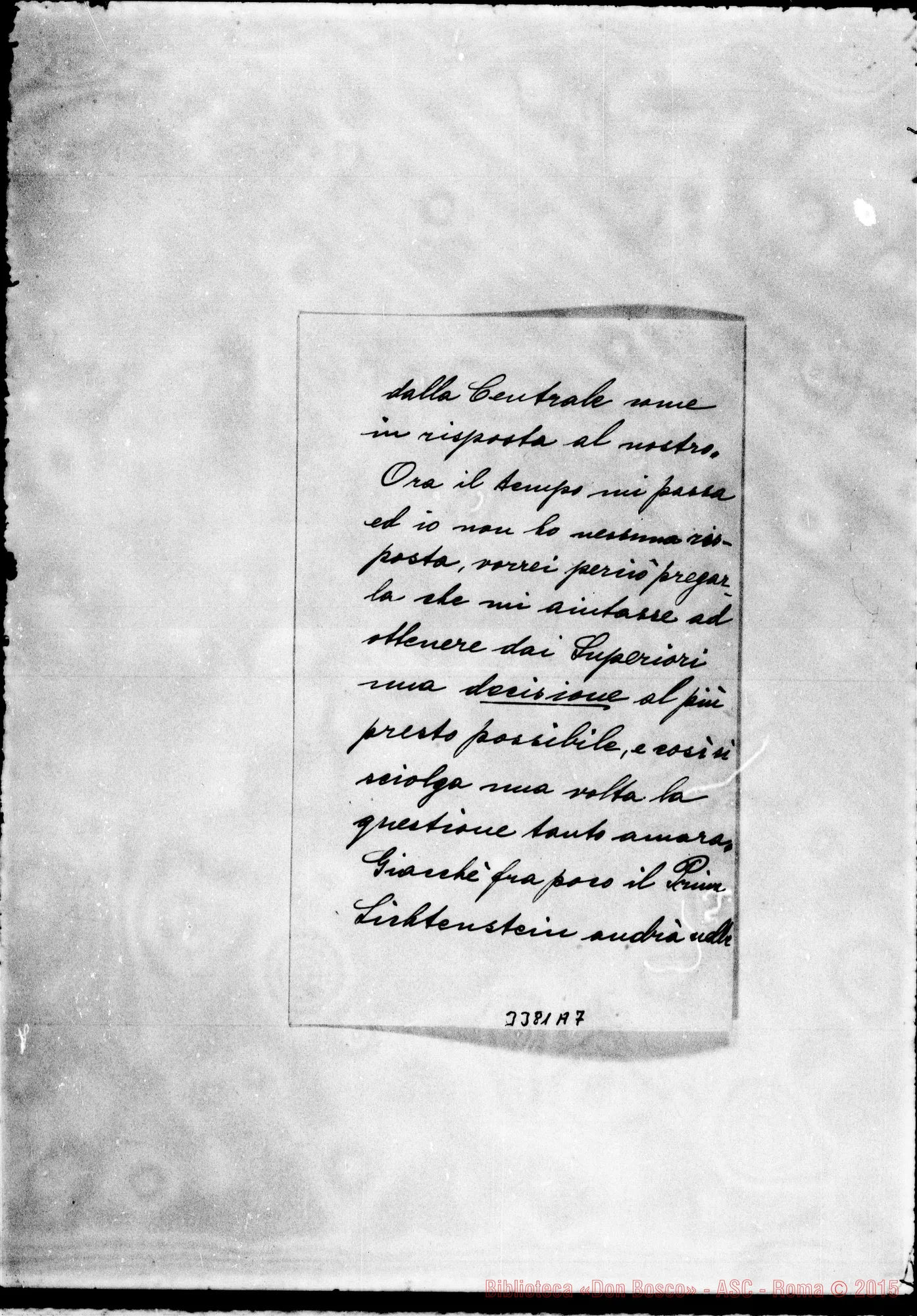 Fotogramma A 7 — Don Kurpisz Teodoro-Rev.do Sig. Vienna, 18-07-1905