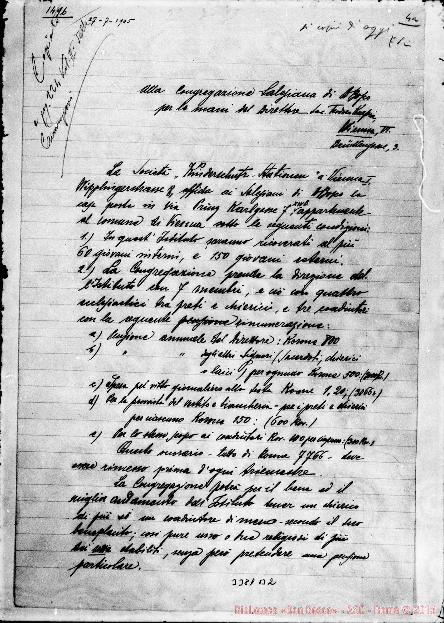 Fotogramma B 2 — Dr. Prinz Eduard Liechtenstein-Don Kurpisz, con traduzione. Luglio 1905