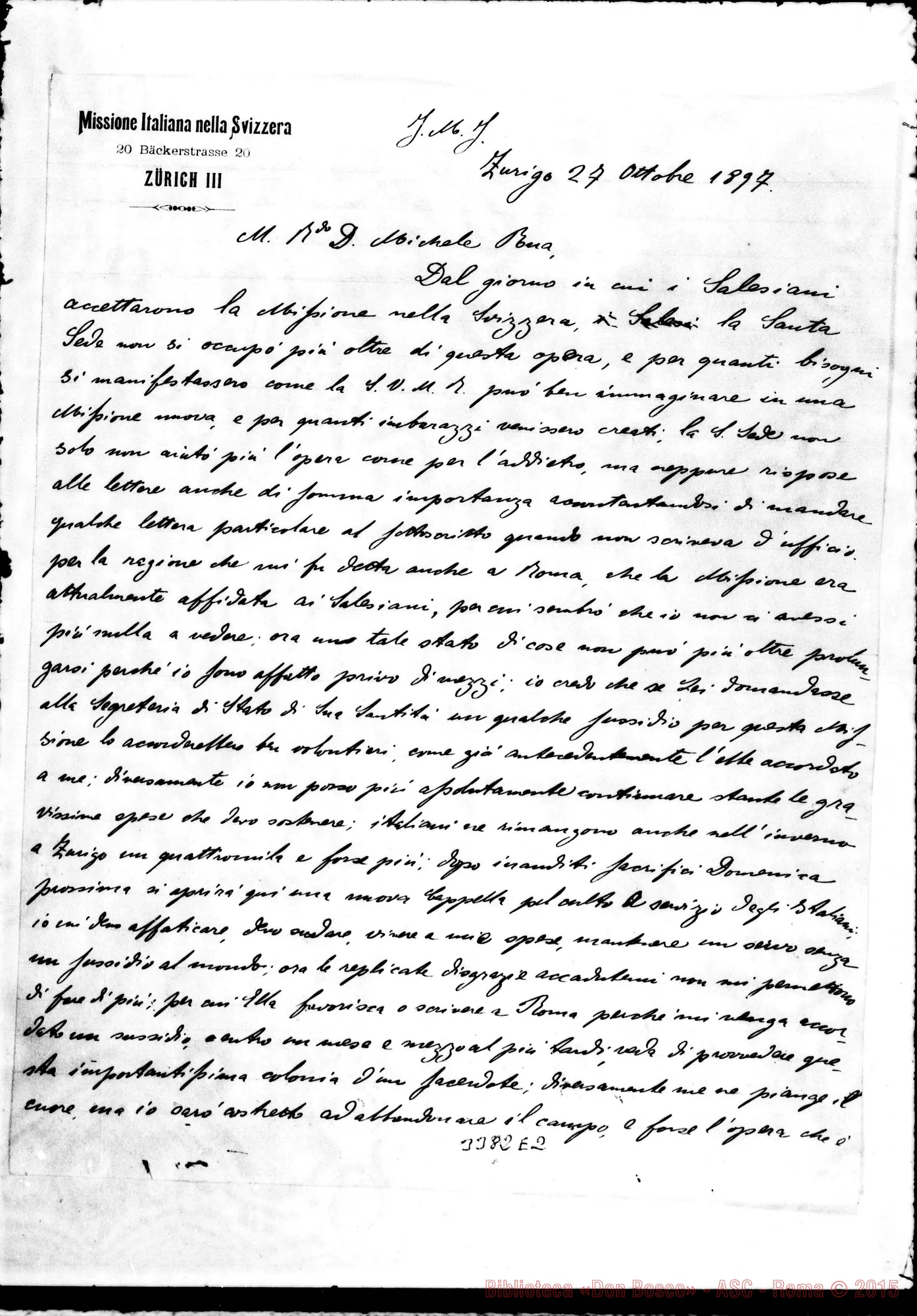 Fotogramma E 2 — Don Giuseppe Luraghi-Don Rua. Zurigo, 27-10-1897