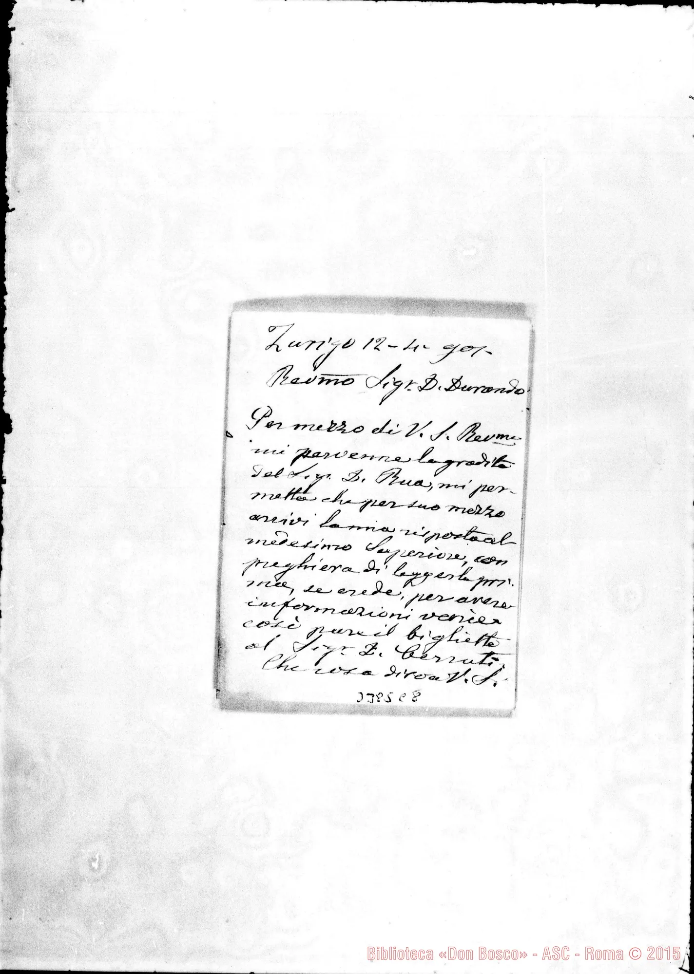 Fotogramma C 8 — Don Giovanni Branda-Don Durando. Zurigo, 12-04-1901
