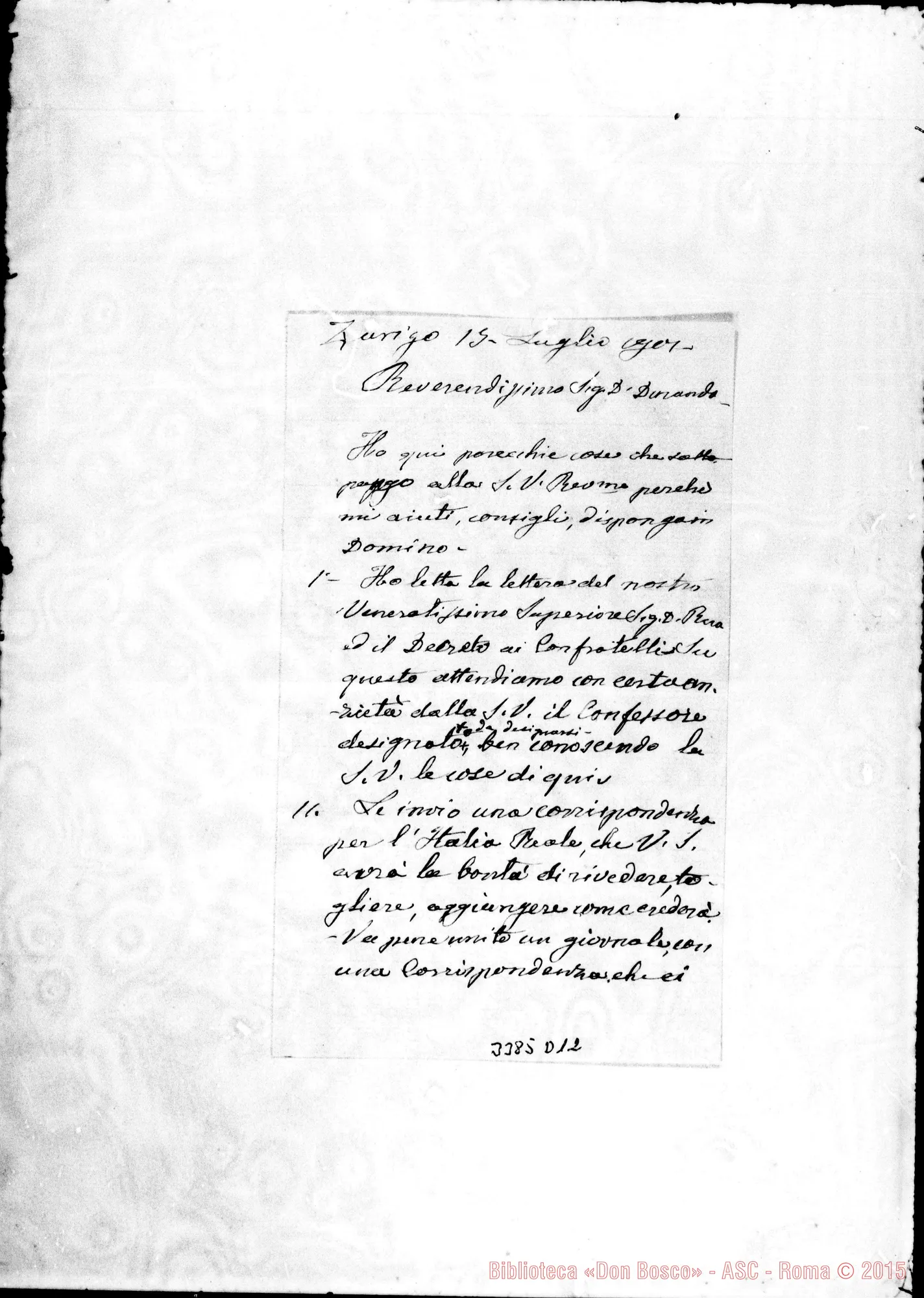 Fotogramma D 12 — Don Giovanni Branda-Don Durando. Zurigo, 15-07-1901