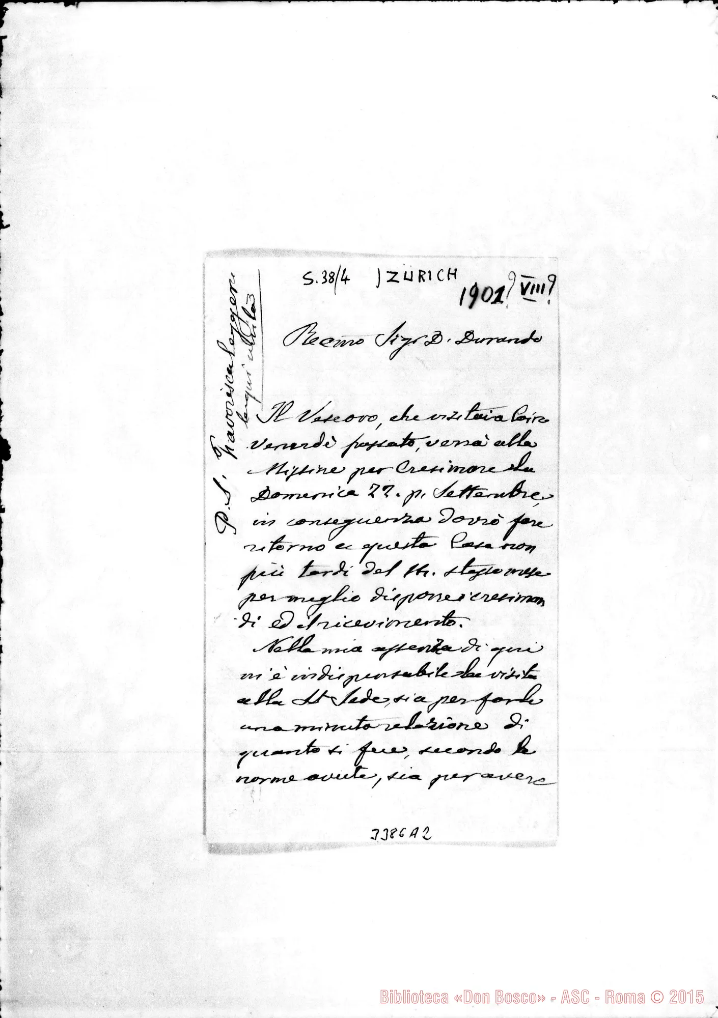 Fotogramma A 2 — Don Branda-Don Durando. Zürich, agosto 1901